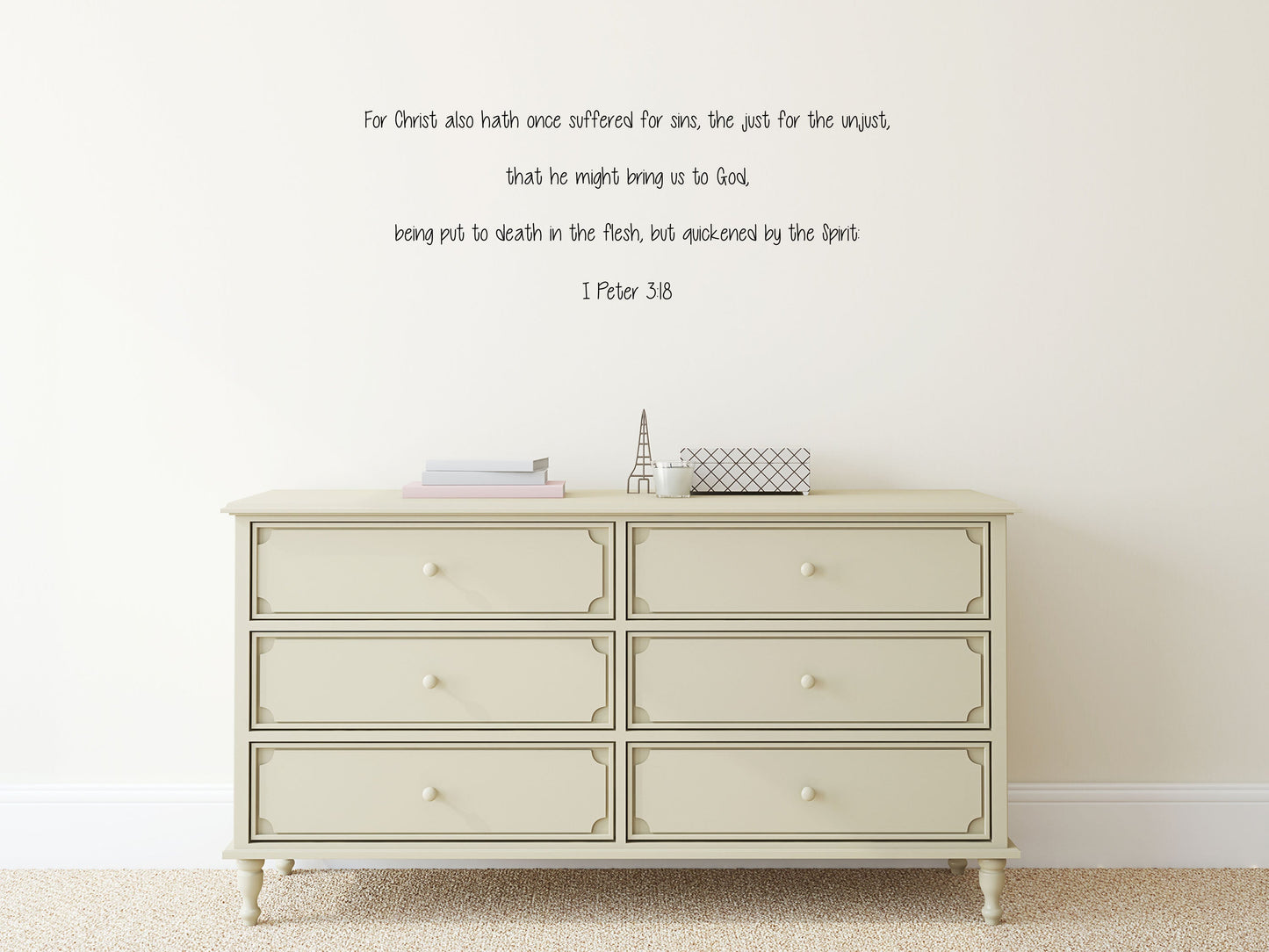 For Christ Also Hath Once Suffered 1 Peter 3:18 - Bible Verse Wall Decals Vinyl Wall Decal Title Done 