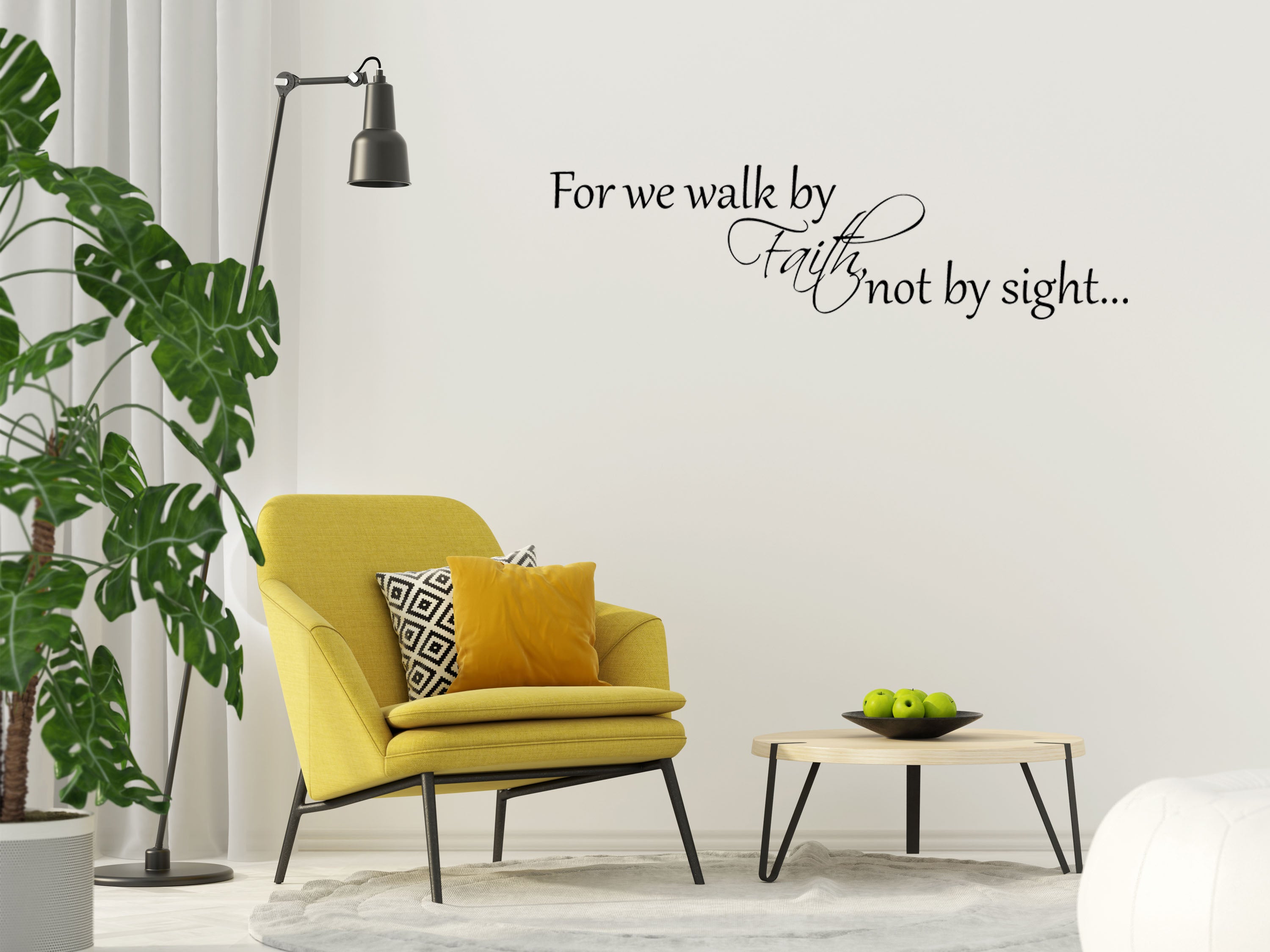 For We Walk By Faith Not By Sight - Inspirational Wall Decals Vinyl Wall Decal Inspirational Wall Signs 