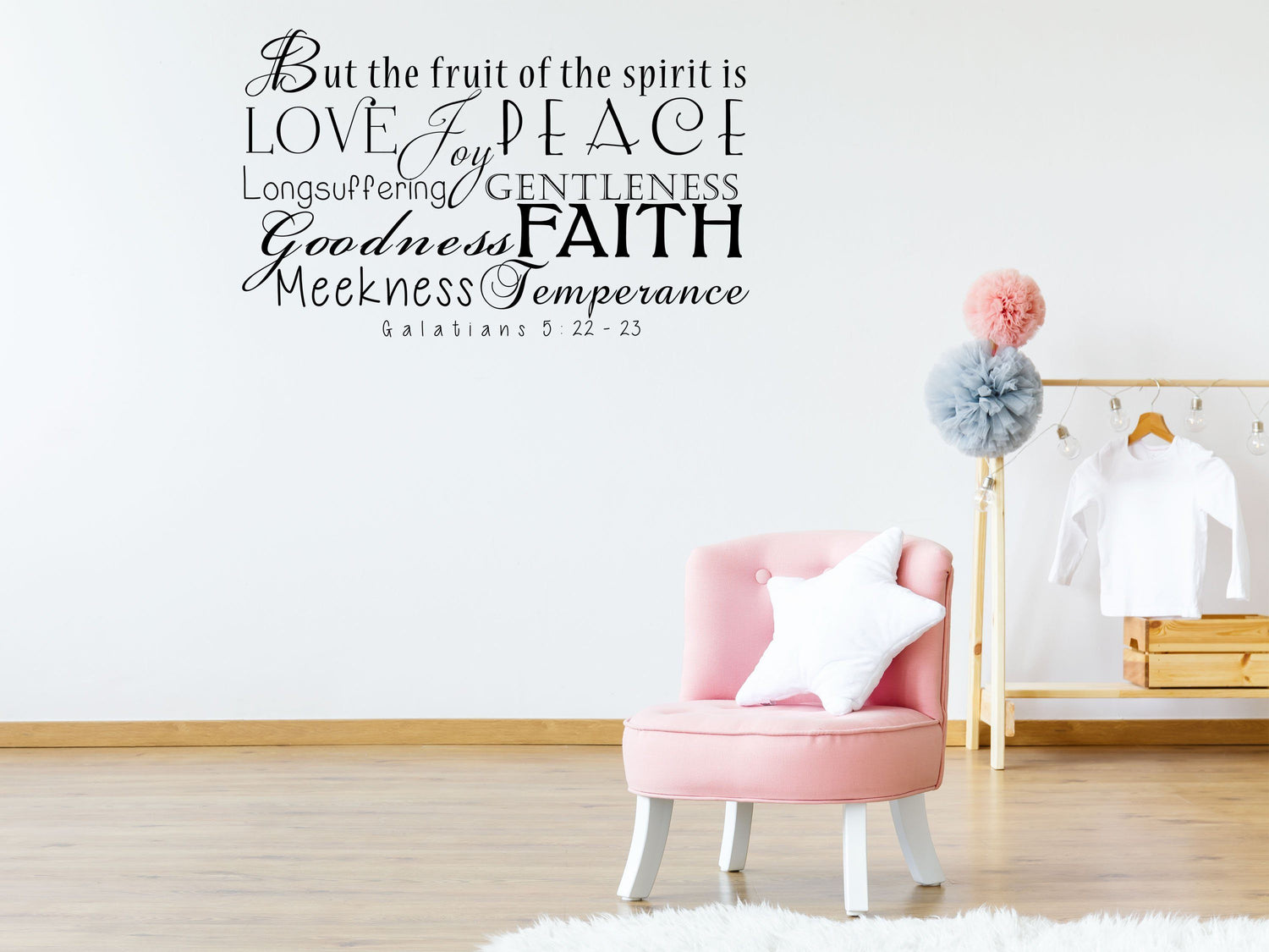 Fruit Of The Spirit - Faith Scripture Sticker Vinyl Wall Decal Inspirational Wall Signs 