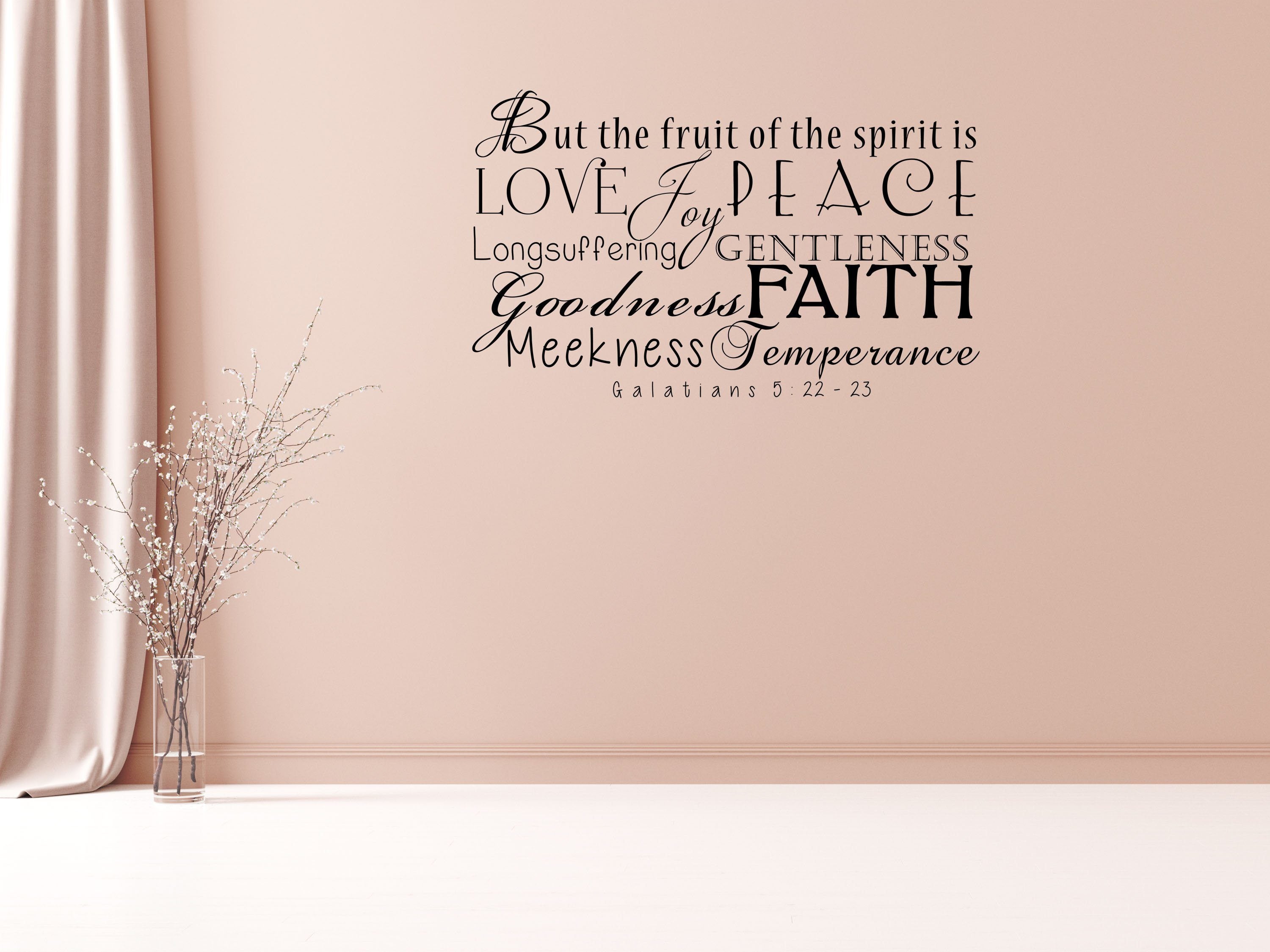 Fruit Of The Spirit - Faith Scripture Sticker Vinyl Wall Decal Inspirational Wall Signs 