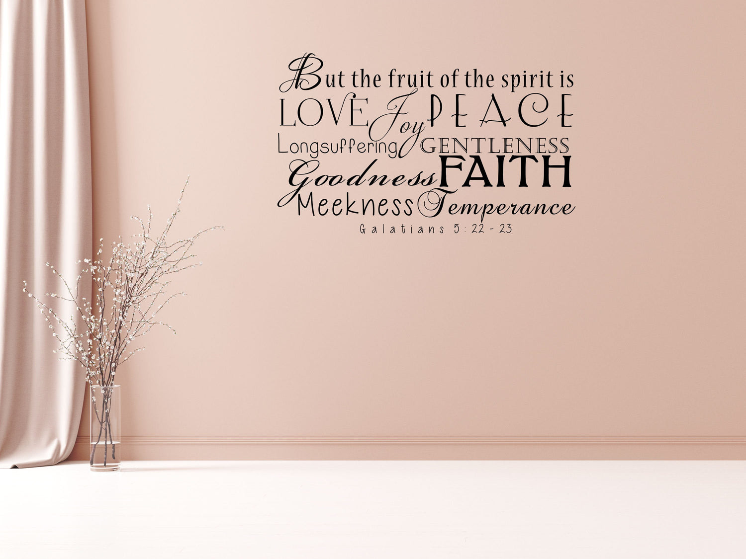 Fruit Of The Spirit - Faith Scripture Sticker Vinyl Wall Decal Inspirational Wall Signs 