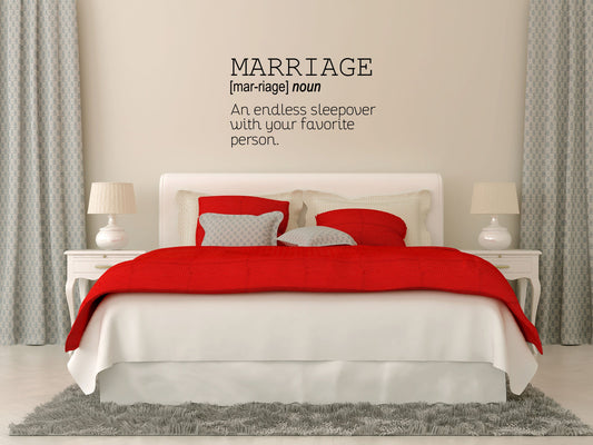 Funny Marriage Decal, Marriage Definition Decal, Humorous Romantic Wall Art, Romantic Wall Art, Wedding Decal, Custom Wedding Vinyl Wall Decal Done 