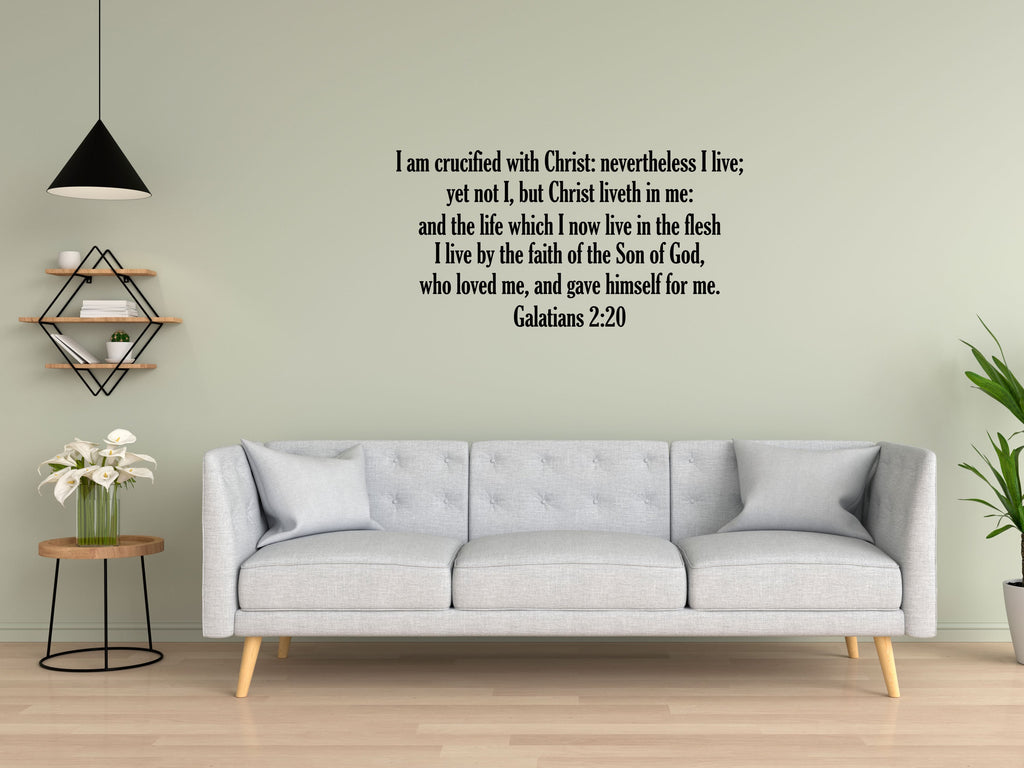 Galatians 2:20 - Scripture Wall Art Vinyl Wall Decal Title Done 