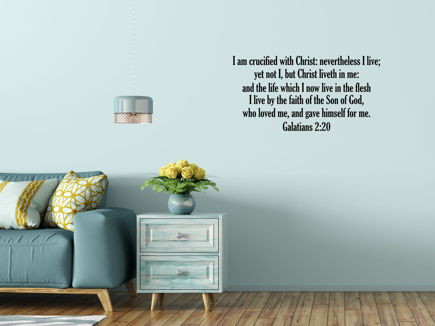 Galatians 2:20 - Scripture Wall Art Vinyl Wall Decal Title Done 