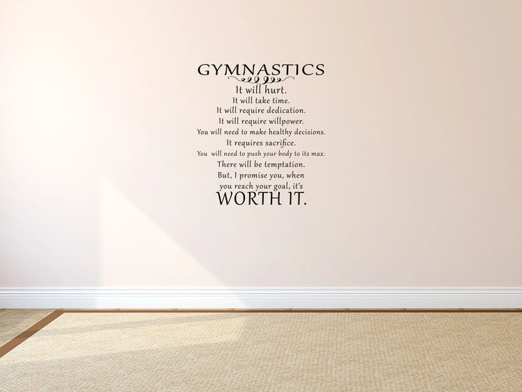 Girls Gymnastics Wall Decal - Inspirational Wall Signs
