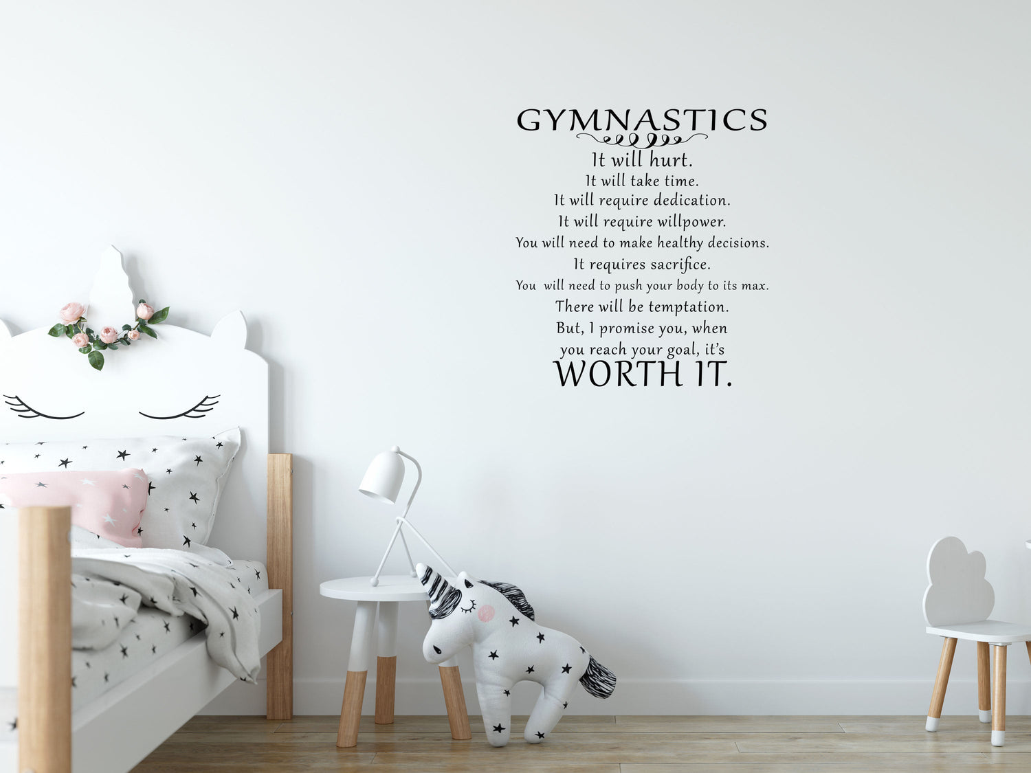 Girls Gymnastics Sticker Quote - Inspirational Wall Decals Vinyl Wall Decal Inspirational Wall Signs 