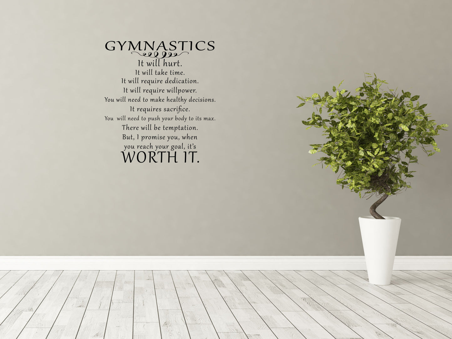 Girls Gymnastics Sticker Quote - Inspirational Wall Decals Vinyl Wall Decal Inspirational Wall Signs 