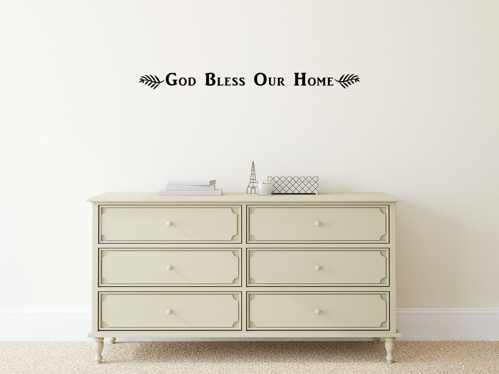 God Bless Our Home - Home Wall Decor- Inspirational Wall Decals Vinyl Wall Decal Inspirational Wall Signs 
