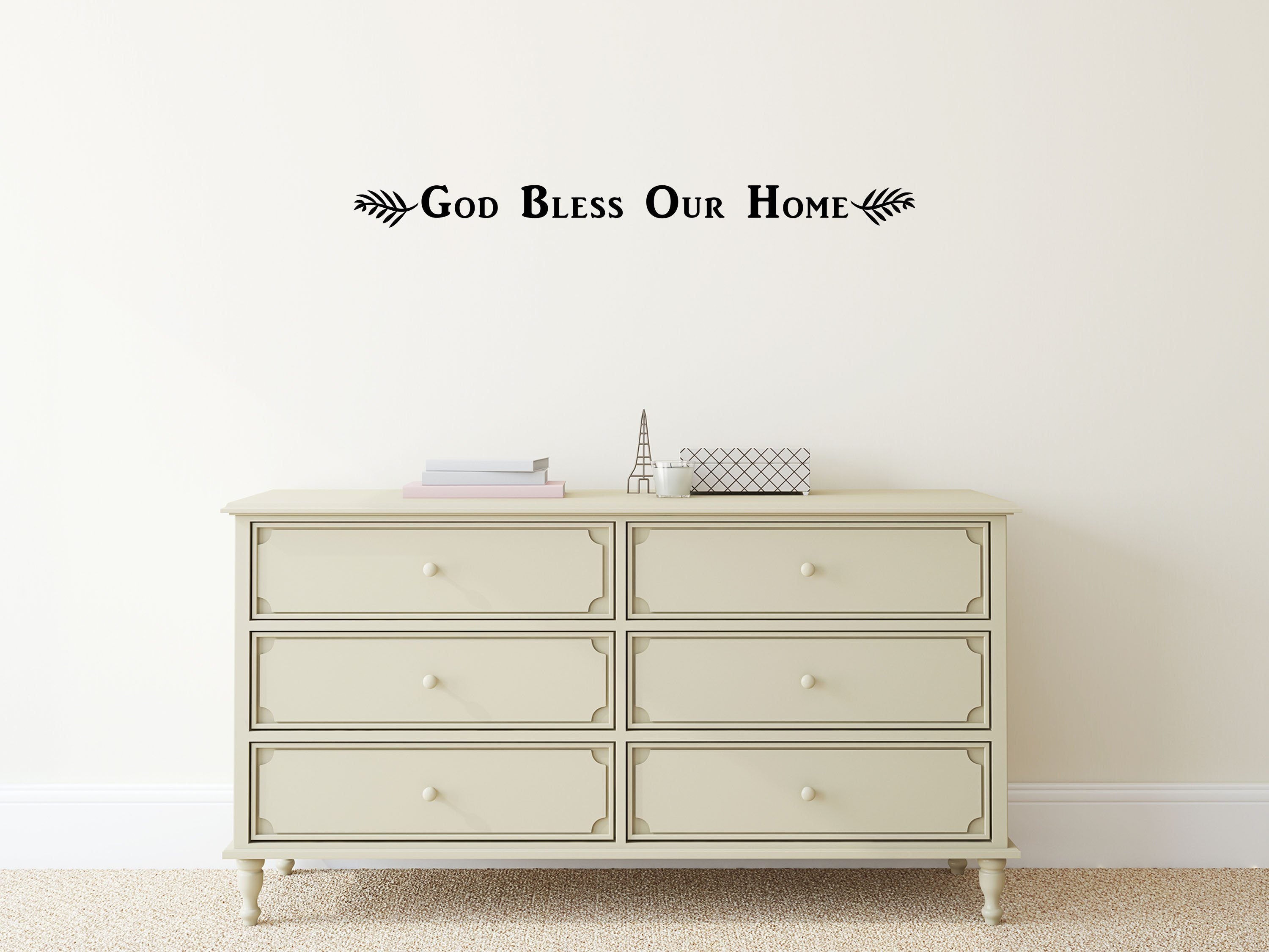 God Bless Our Home - Home Wall Decor- Inspirational Wall Decals Vinyl Wall Decal Inspirational Wall Signs 