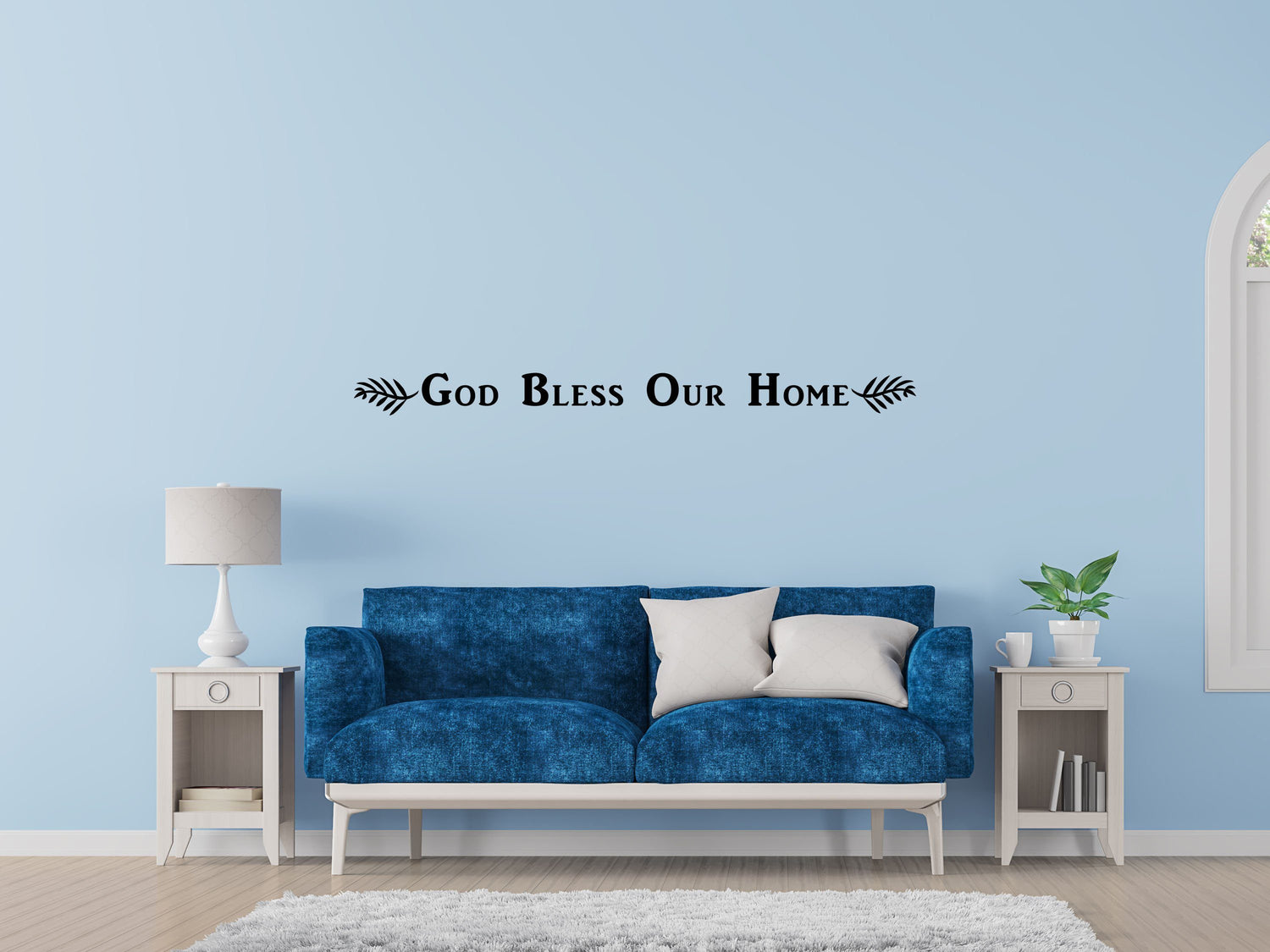 God Bless Our Home - Home Wall Decor- Inspirational Wall Decals Vinyl Wall Decal Inspirational Wall Signs 