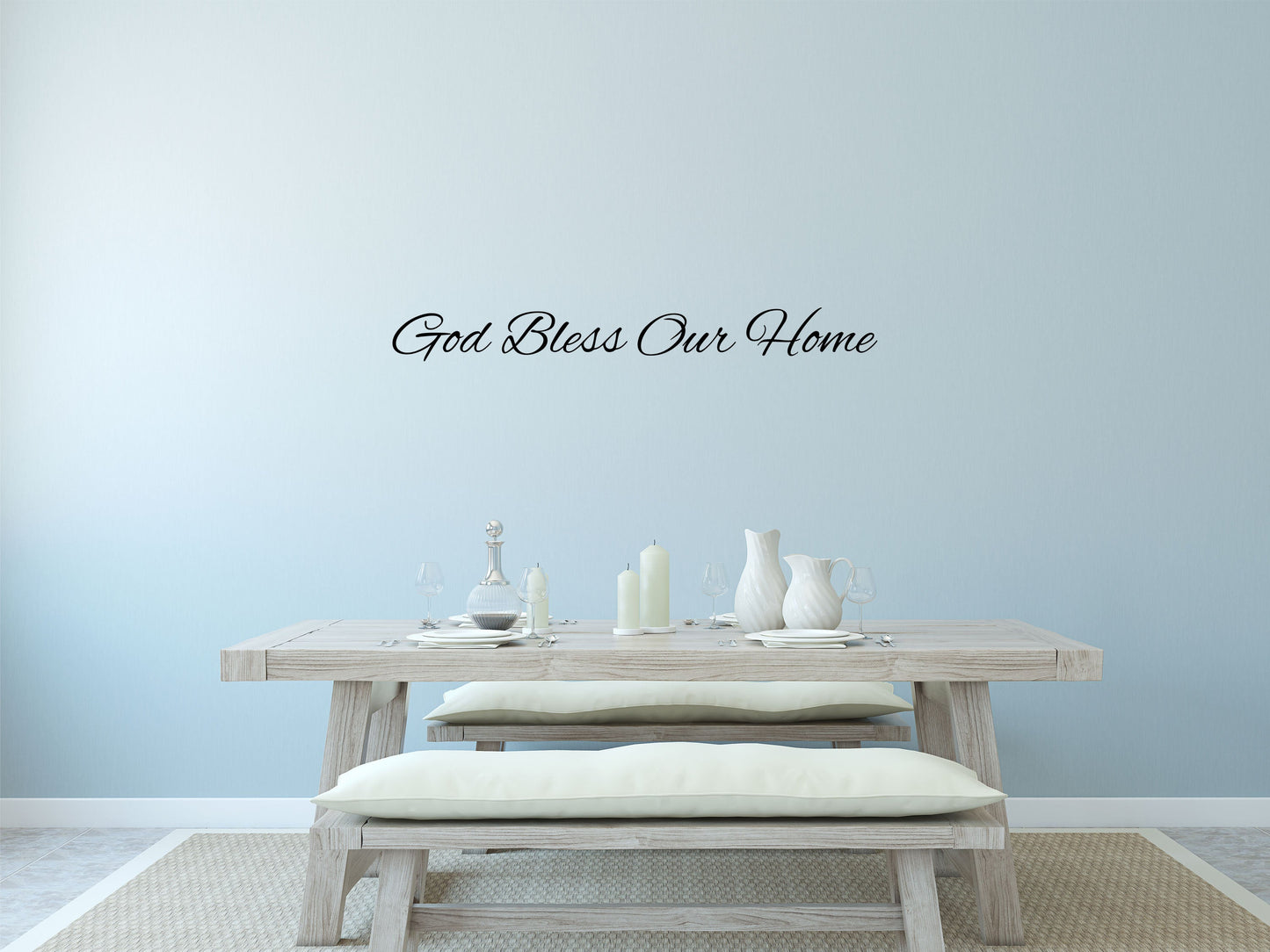 God Bless Our Home - Vinyl Wall Quote - Inspirational Wall Decals Vinyl Wall Decal Inspirational Wall Signs 