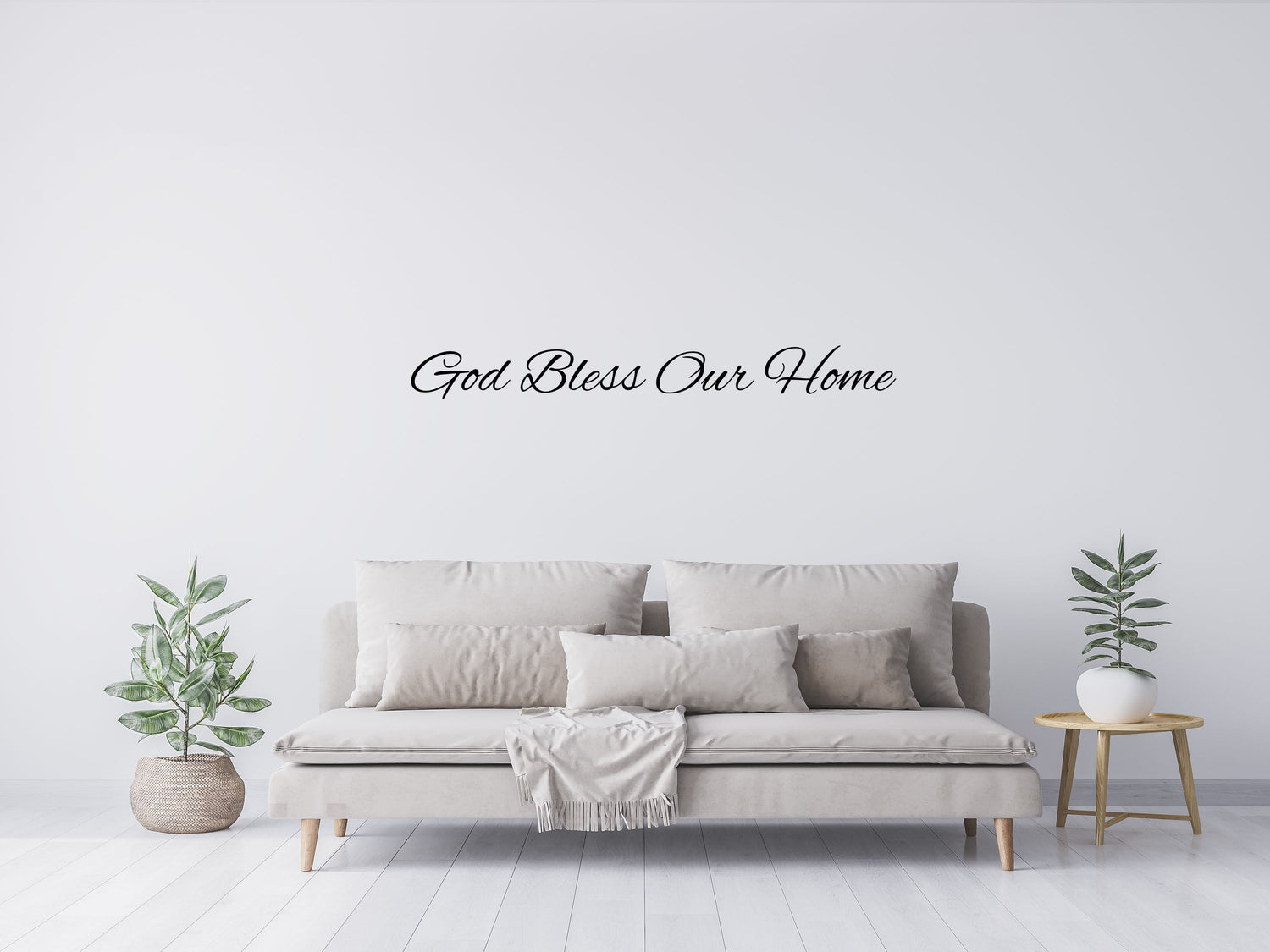 God Bless Our Home - Vinyl Wall Quote - Inspirational Wall Decals Vinyl Wall Decal Inspirational Wall Signs 