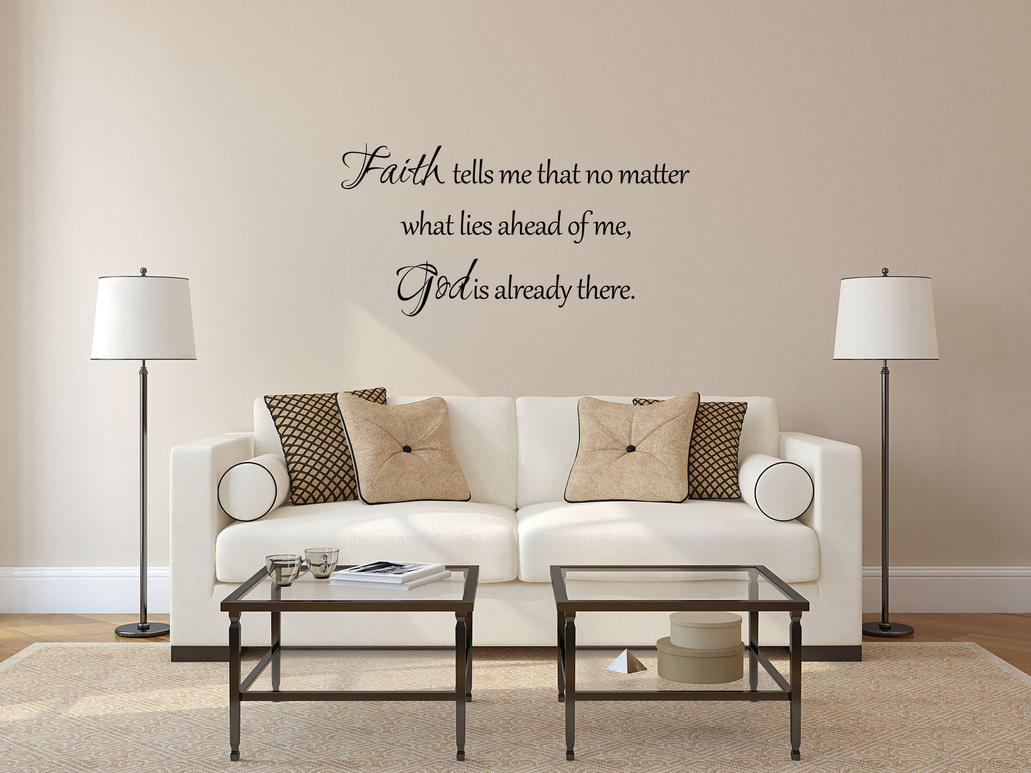 God Is Already There Vinyl Wall Decal Faith Wall Decal - Handmade Vinyl Wall Art Art Faith Tells Me - Christian Wall Decal Quote Lettering Vinyl Wall Decal Title Done 