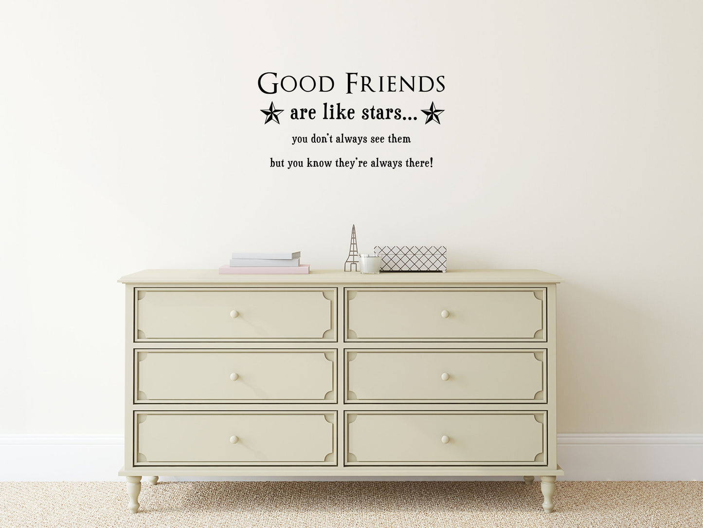 Good Friends Are Like Stars - Family Friends Wall Quotes - Inspirational Wall Decals Vinyl Wall Decal Inspirational Wall Signs 
