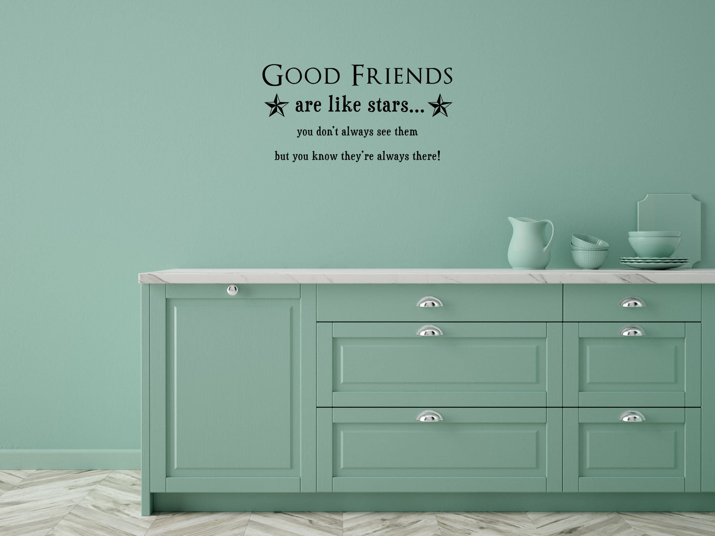 Good Friends Are Like Stars - Family Friends Wall Quotes - Inspirational Wall Decals Vinyl Wall Decal Inspirational Wall Signs 