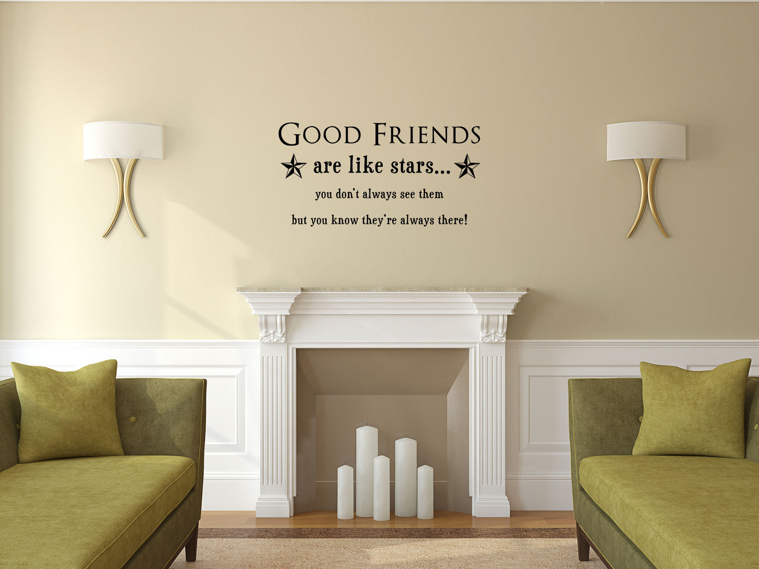 Good Friends Are Like Stars - Family Friends Wall Quotes - Inspirational Wall Decals Vinyl Wall Decal Inspirational Wall Signs 