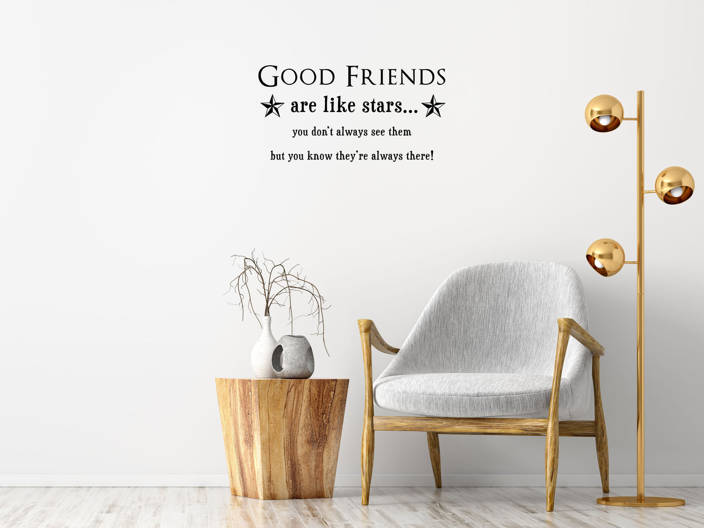 Good Friends Are Like Stars - Family Friends Wall Quotes - Inspirational Wall Decals Vinyl Wall Decal Inspirational Wall Signs 