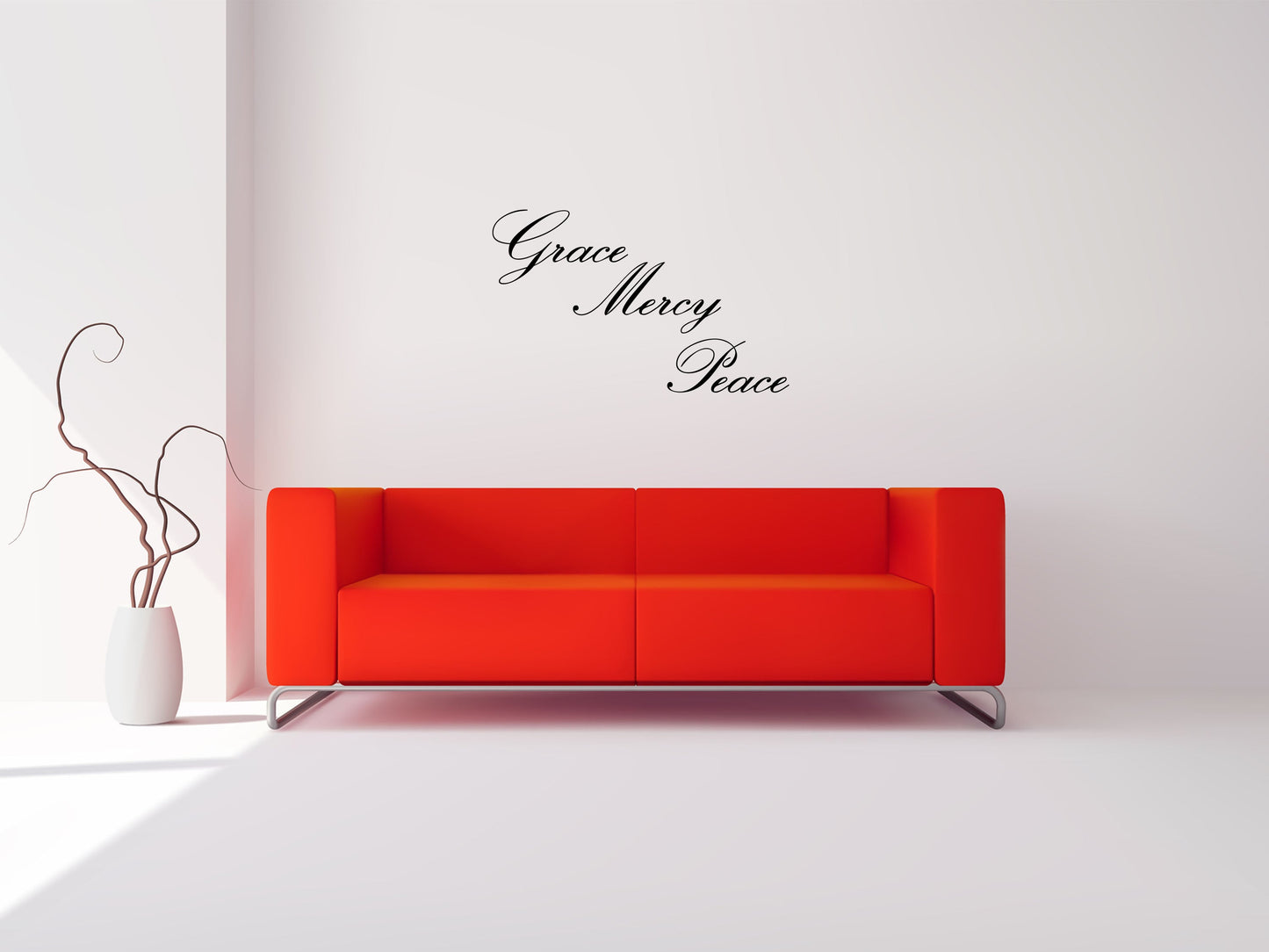 Grace Mercy Peace - Religious Wall Decal - Christian Art - Home Décor - Scripture Wall Art Sign Vinyl Wall Decal Inspirational Wall Signs 