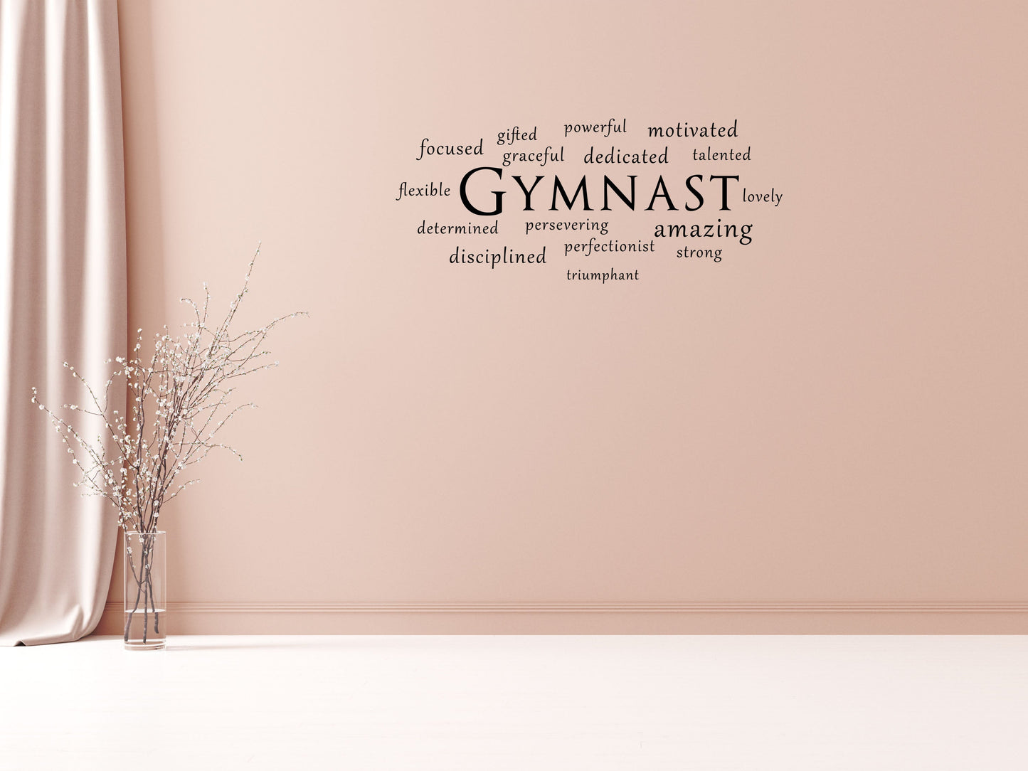 Gymnast Wall Sticker - Gymnastics Wall Decal Wall Art - Gymnastics Quote, Bedroom Decals Vinyl Wall Decal Inspirational Wall Signs 