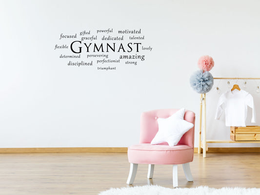 Gymnast Wall Sticker - Gymnastics Wall Decal Wall Art - Gymnastics Quote, Bedroom Decals Vinyl Wall Decal Inspirational Wall Signs 