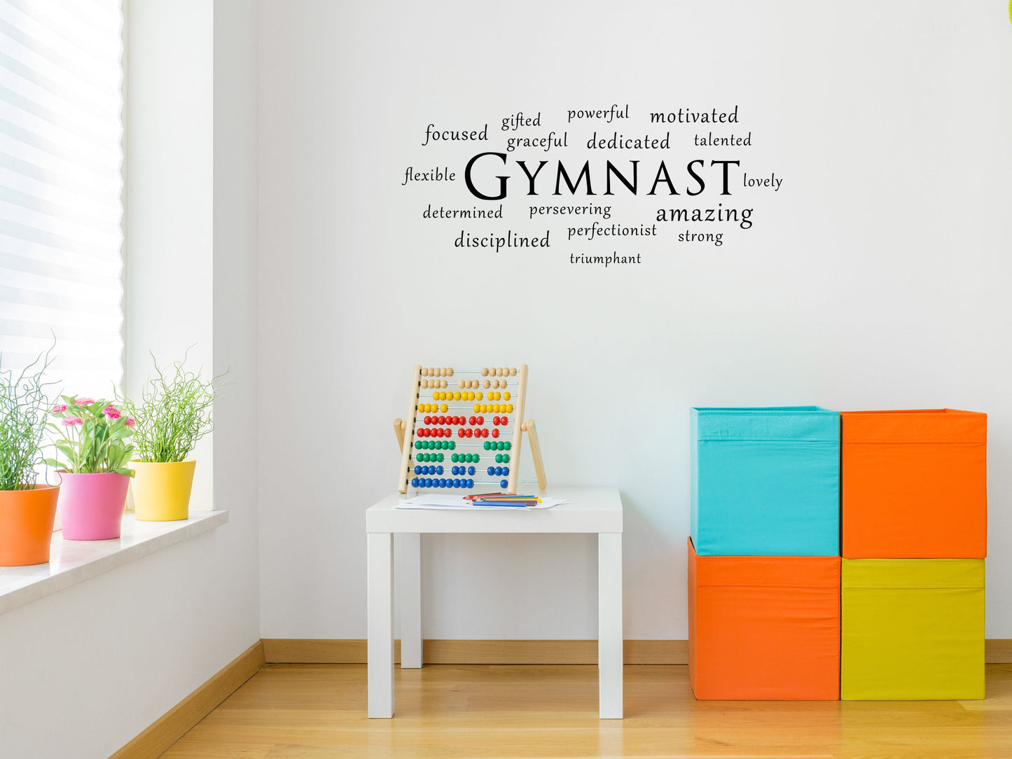 Gymnast Wall Sticker - Gymnastics Wall Decal Wall Art - Gymnastics Quote, Bedroom Decals Vinyl Wall Decal Inspirational Wall Signs 