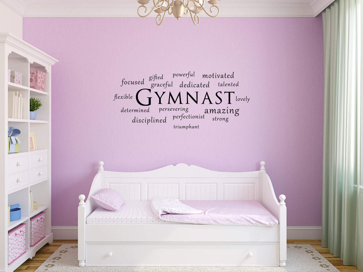 Gymnast Wall Sticker - Gymnastics Wall Decal Wall Art - Gymnastics Quote, Bedroom Decals Vinyl Wall Decal Inspirational Wall Signs 