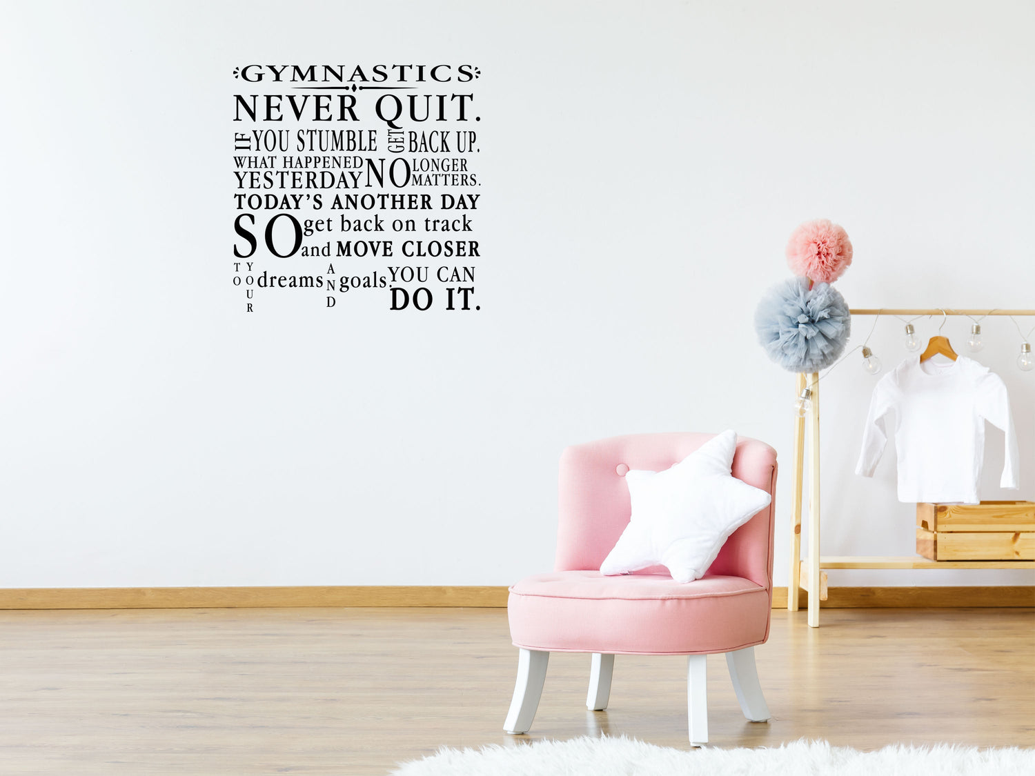 Gymnastics Bedroom Wall Sticker Quote - Inspirational Wall Decals Vinyl Wall Decal Inspirational Wall Signs 