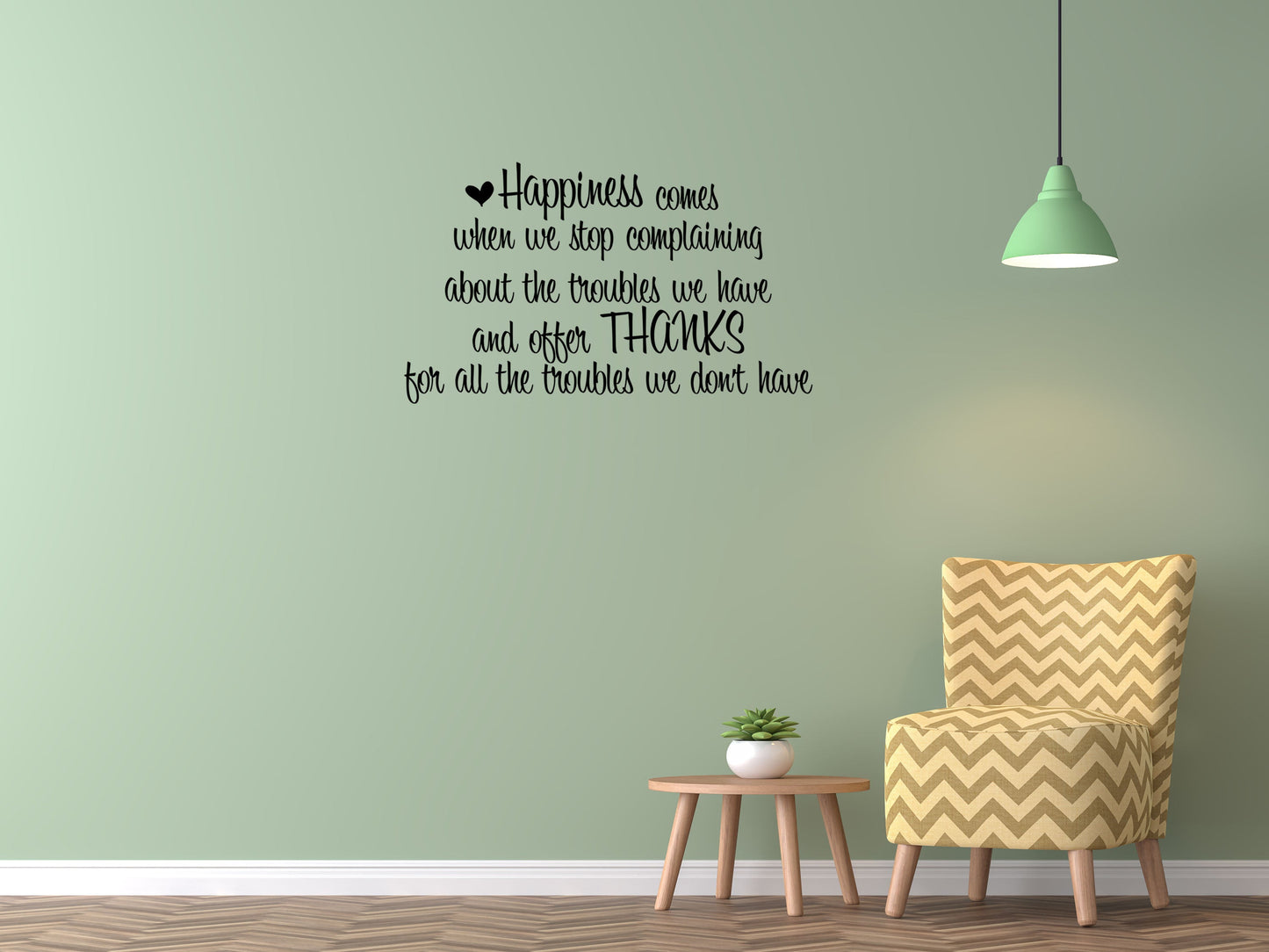 Happiness Comes Inspirational Wall Decal Quote - Motivational Wall Quote - Happy Decal Sticker - Thankful Wall Quote Decal Art Vinyl Wall Decal Inspirational Wall Signs 