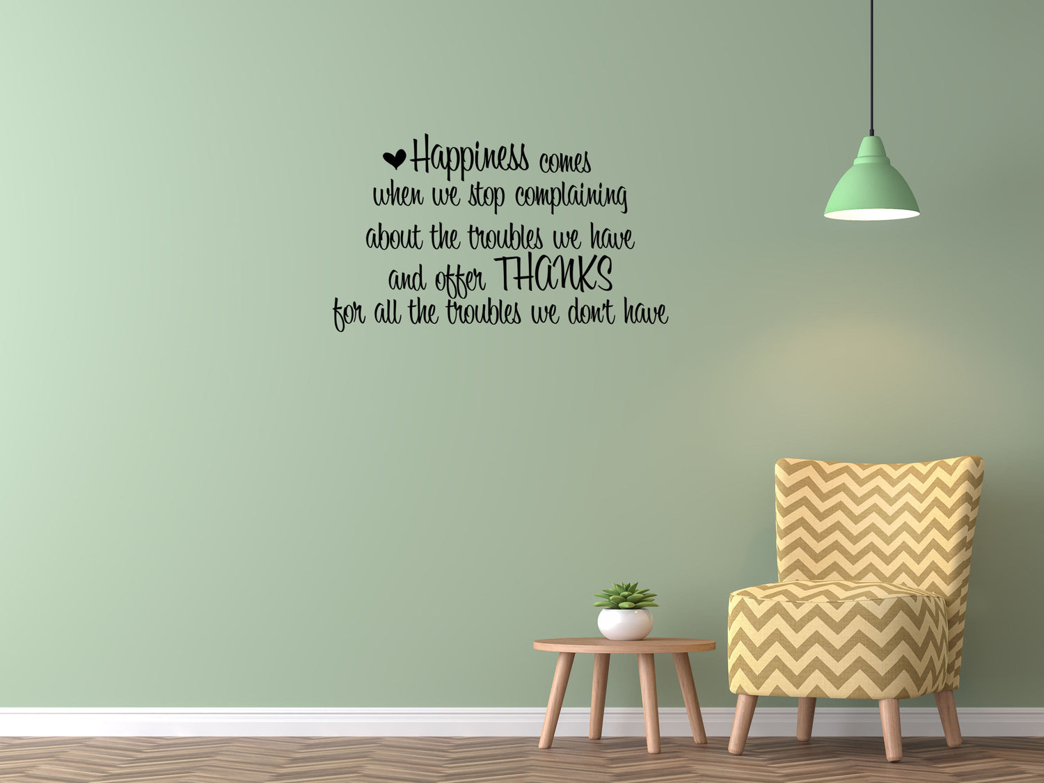 Happiness Comes Inspirational Wall Decal Quote - Motivational Wall Quote - Happy Decal Sticker - Thankful Wall Quote Decal Art Vinyl Wall Decal Inspirational Wall Signs 