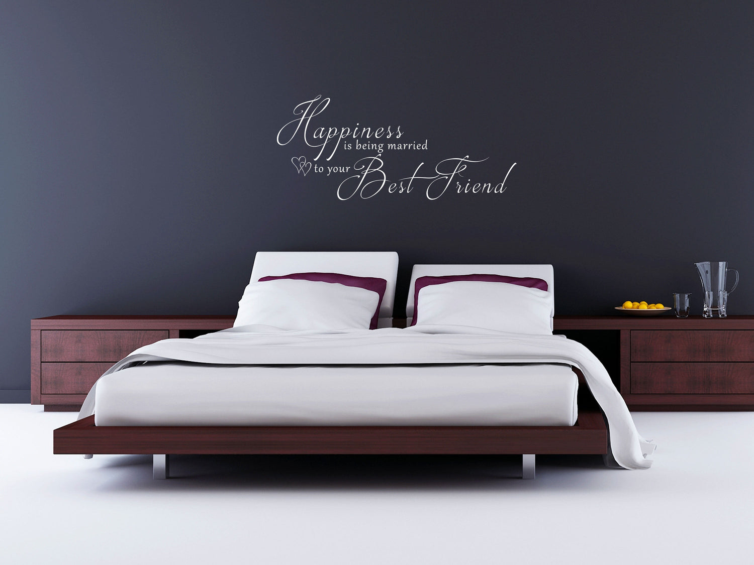Happiness Is Being Married To Your Best Friend Vinyl Wall Decal Inspirational Wall Signs 