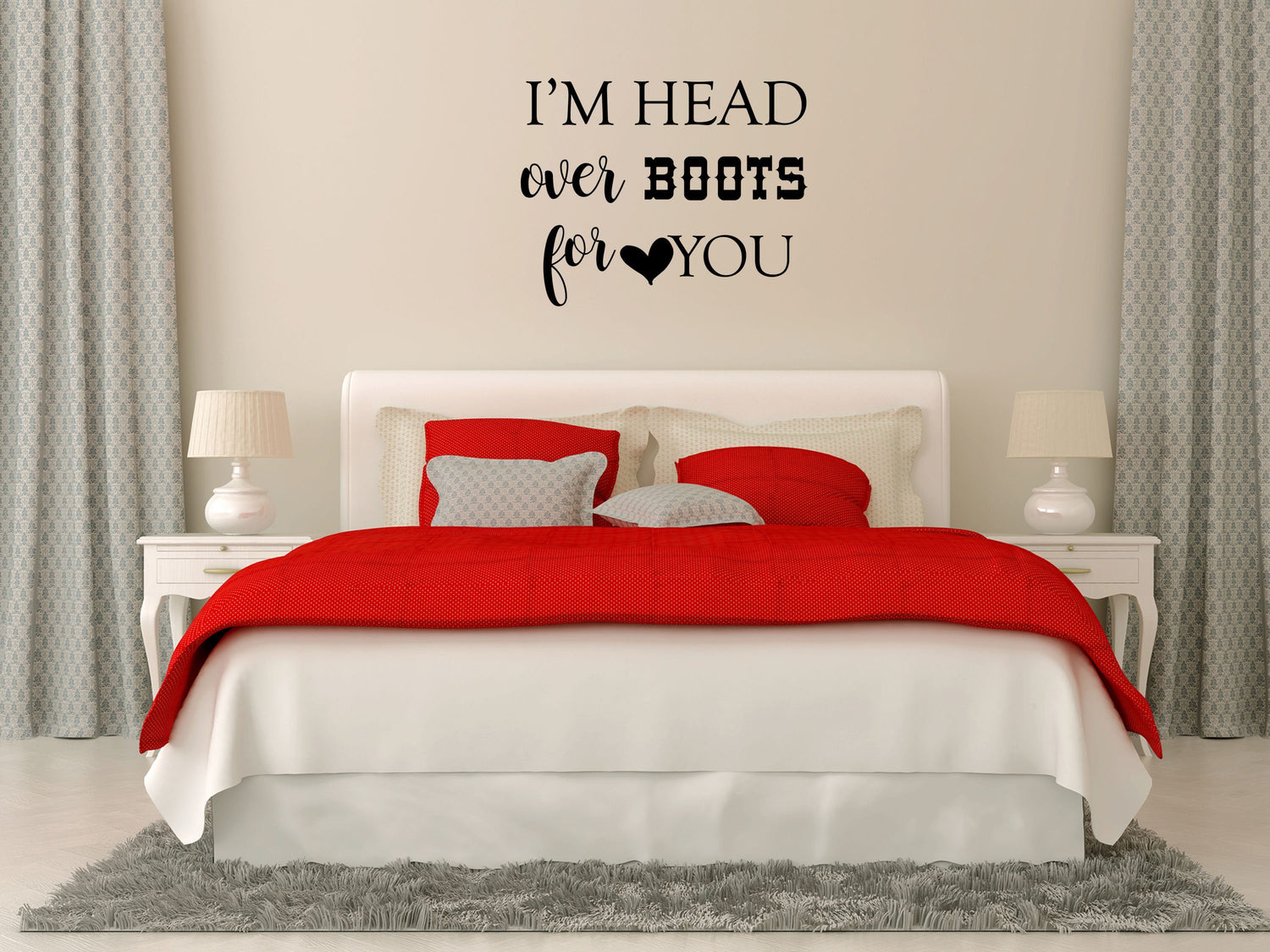 Head Over Boots Decal - Love Quote Decal - Head Over Boots For You - Head Over Boots Sign - Western Love Wall Art Vinyl Wall Decal Done 