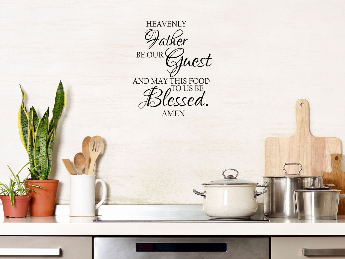 Heavenly Father Be Our Guest Vinyl Wall Decal Inspirational Wall Signs 