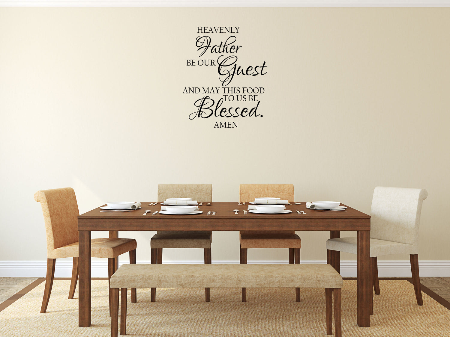 Heavenly Father Be Our Guest Vinyl Wall Decal Inspirational Wall Signs 