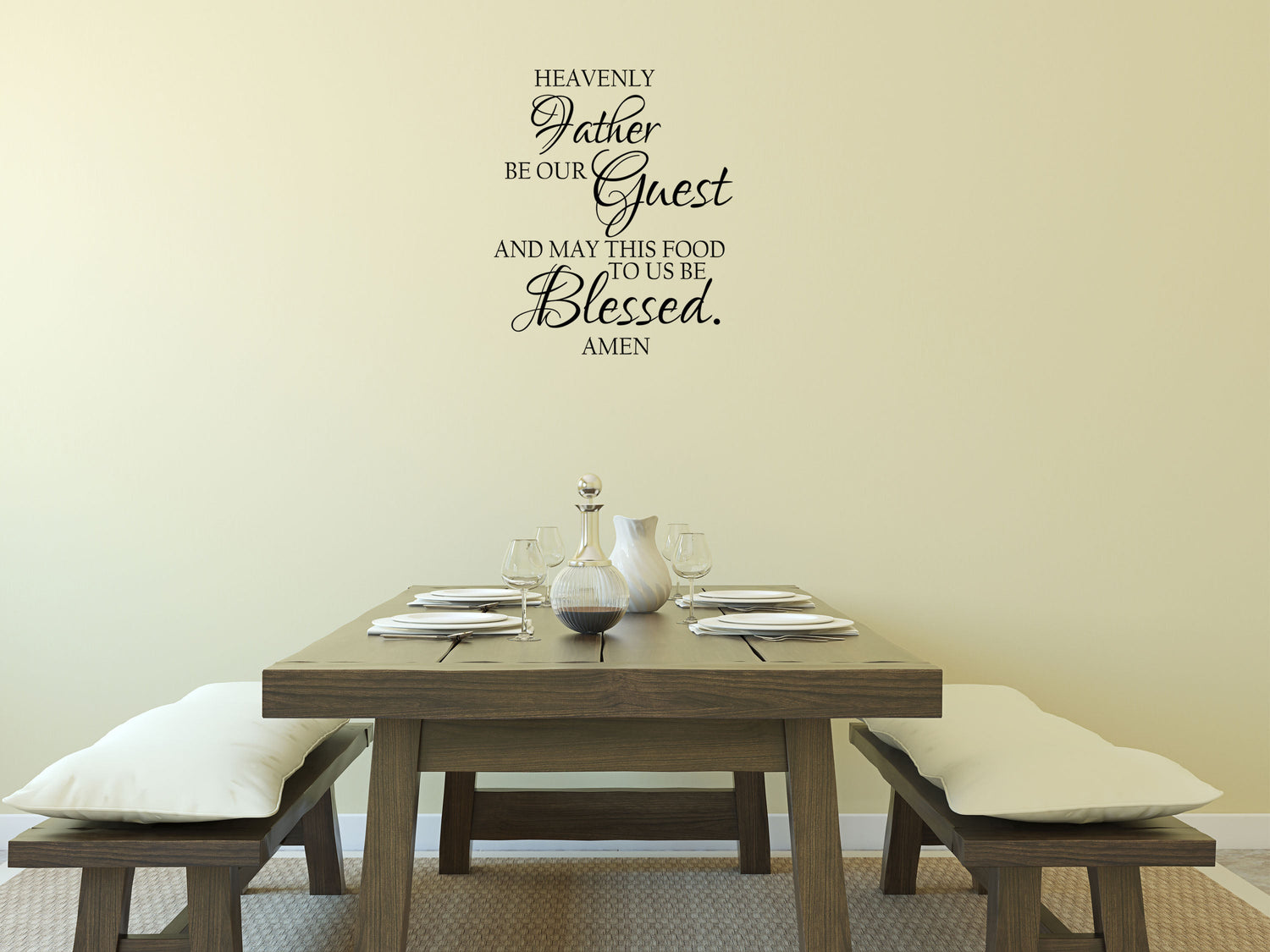 Heavenly Father Be Our Guest Vinyl Wall Decal Inspirational Wall Signs 