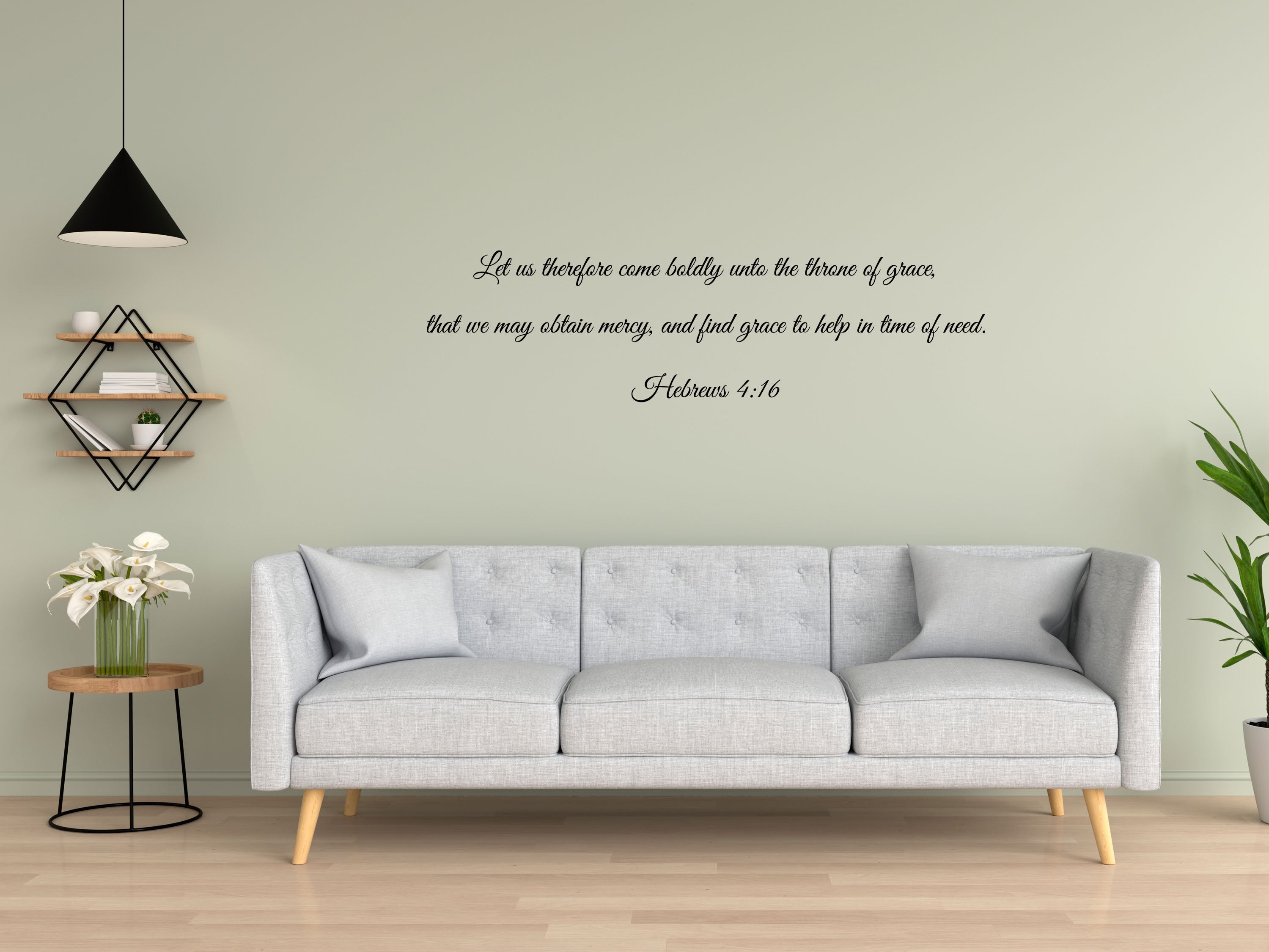 Hebrews 4:16 - Christian Wall Scripture Vinyl Wall Decal Inspirational Wall Signs 