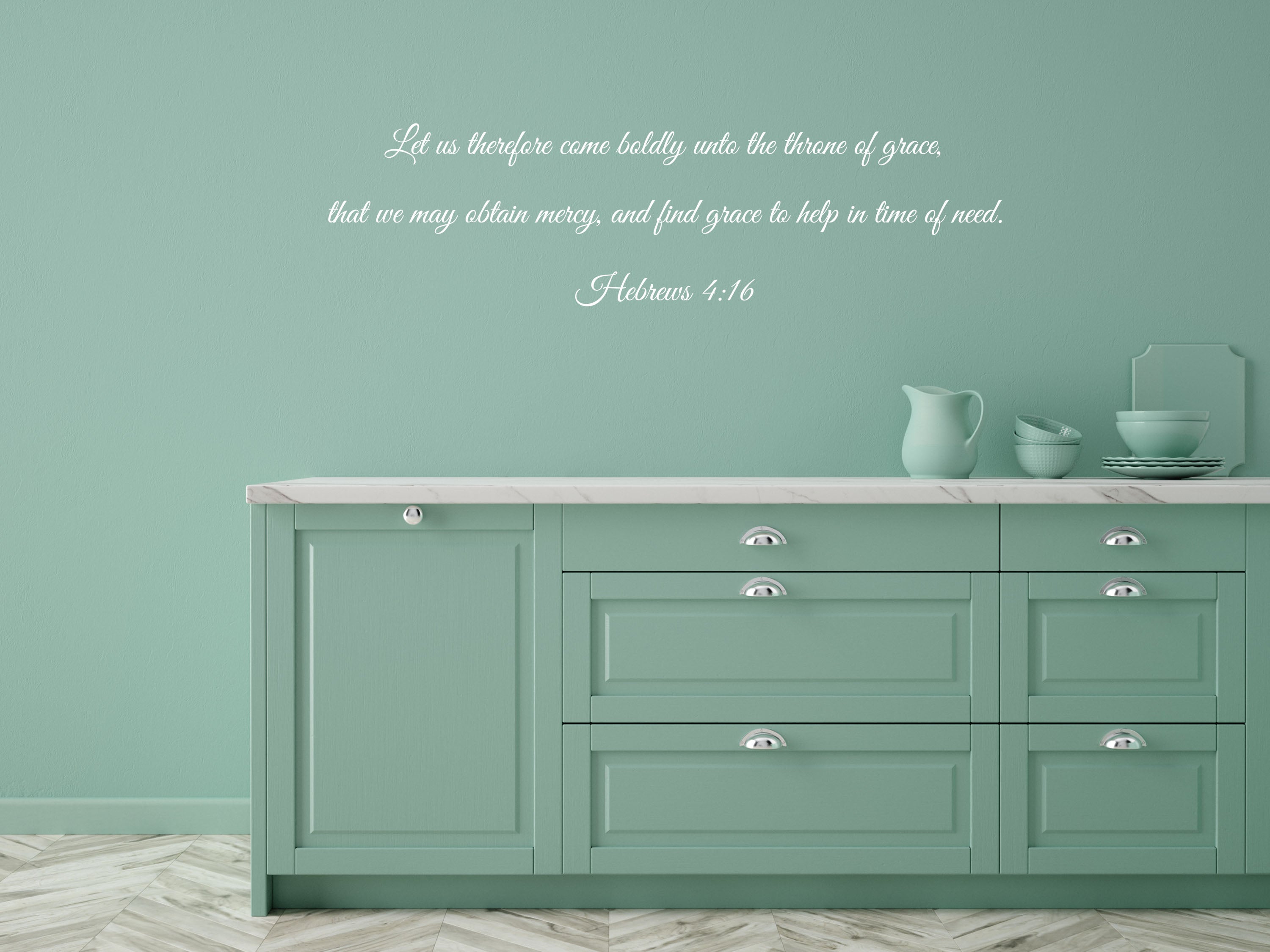 Hebrews 4:16 - Christian Wall Scripture Vinyl Wall Decal Inspirational Wall Signs 
