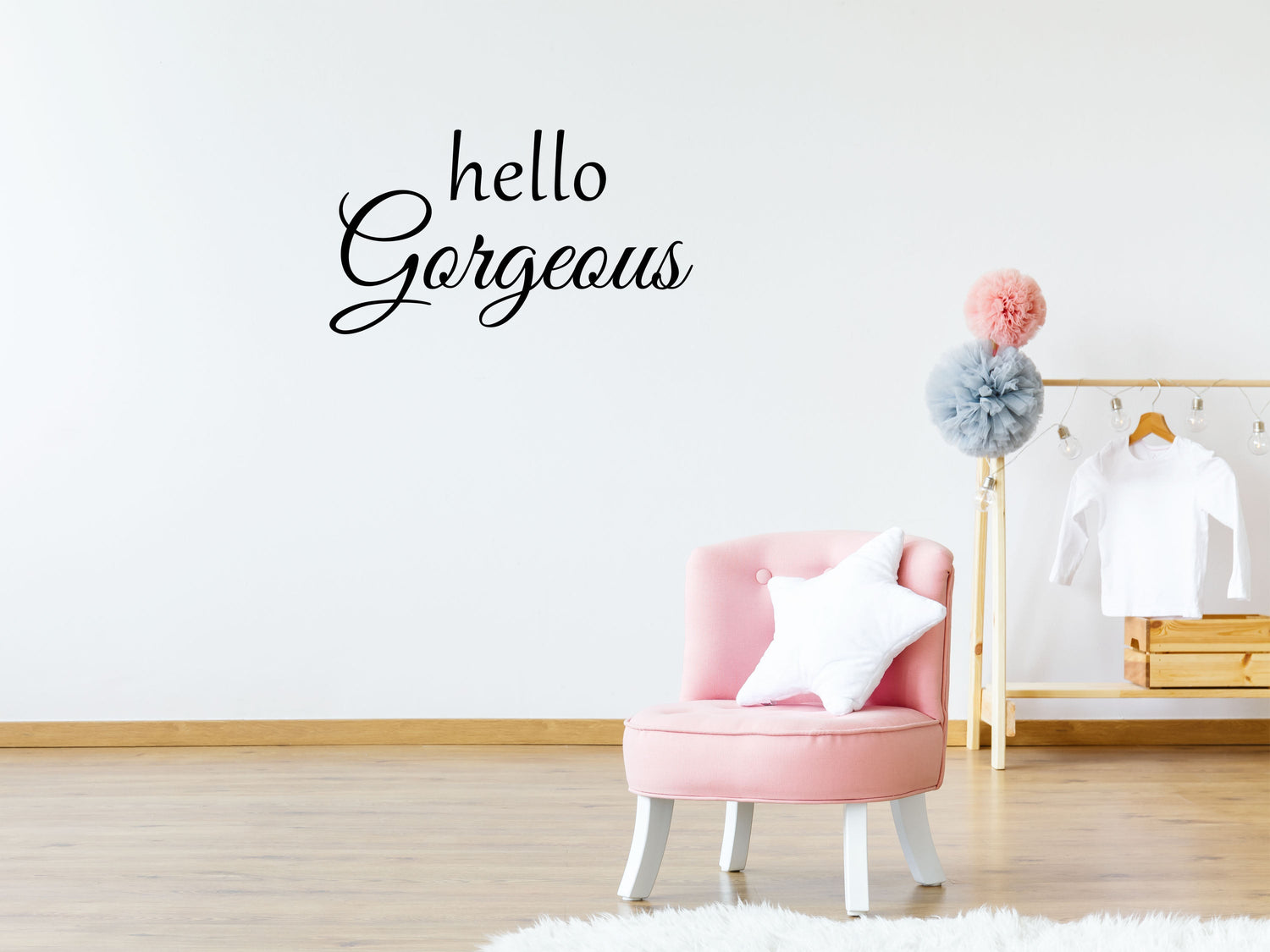 Hello Gorgeous Vinyl Wall Decal Inspirational Wall Signs 