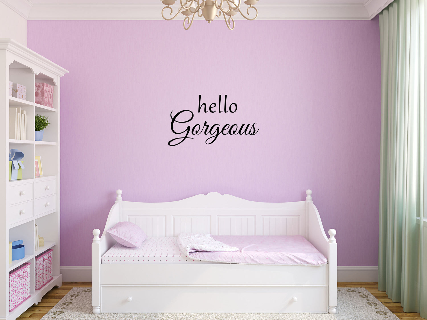 Hello Gorgeous Vinyl Wall Decal Inspirational Wall Signs 