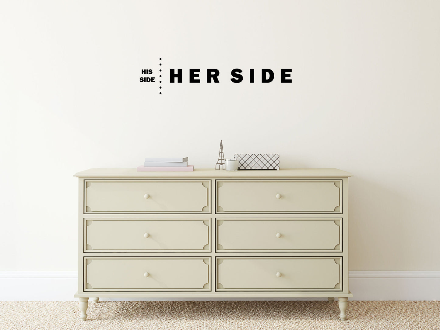 His Side Her Side Vinyl Wall Decal Inspirational Wall Signs 