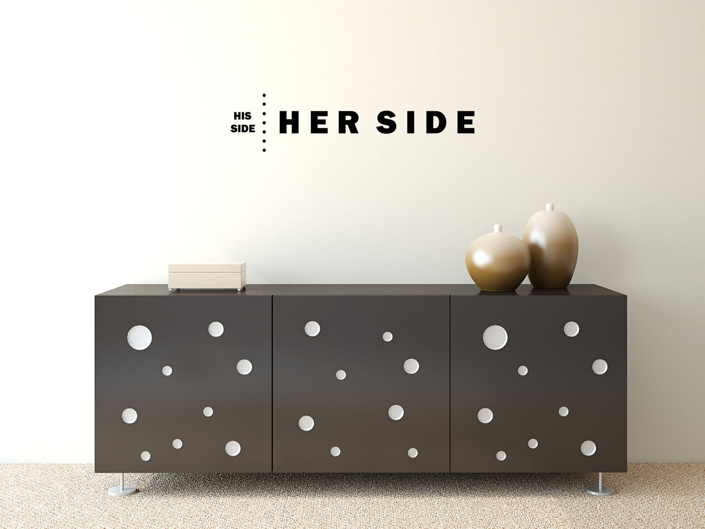 His Side Her Side Vinyl Wall Decal Inspirational Wall Signs 
