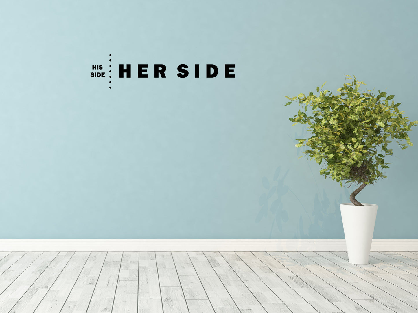 His Side Her Side Vinyl Wall Decal Inspirational Wall Signs 