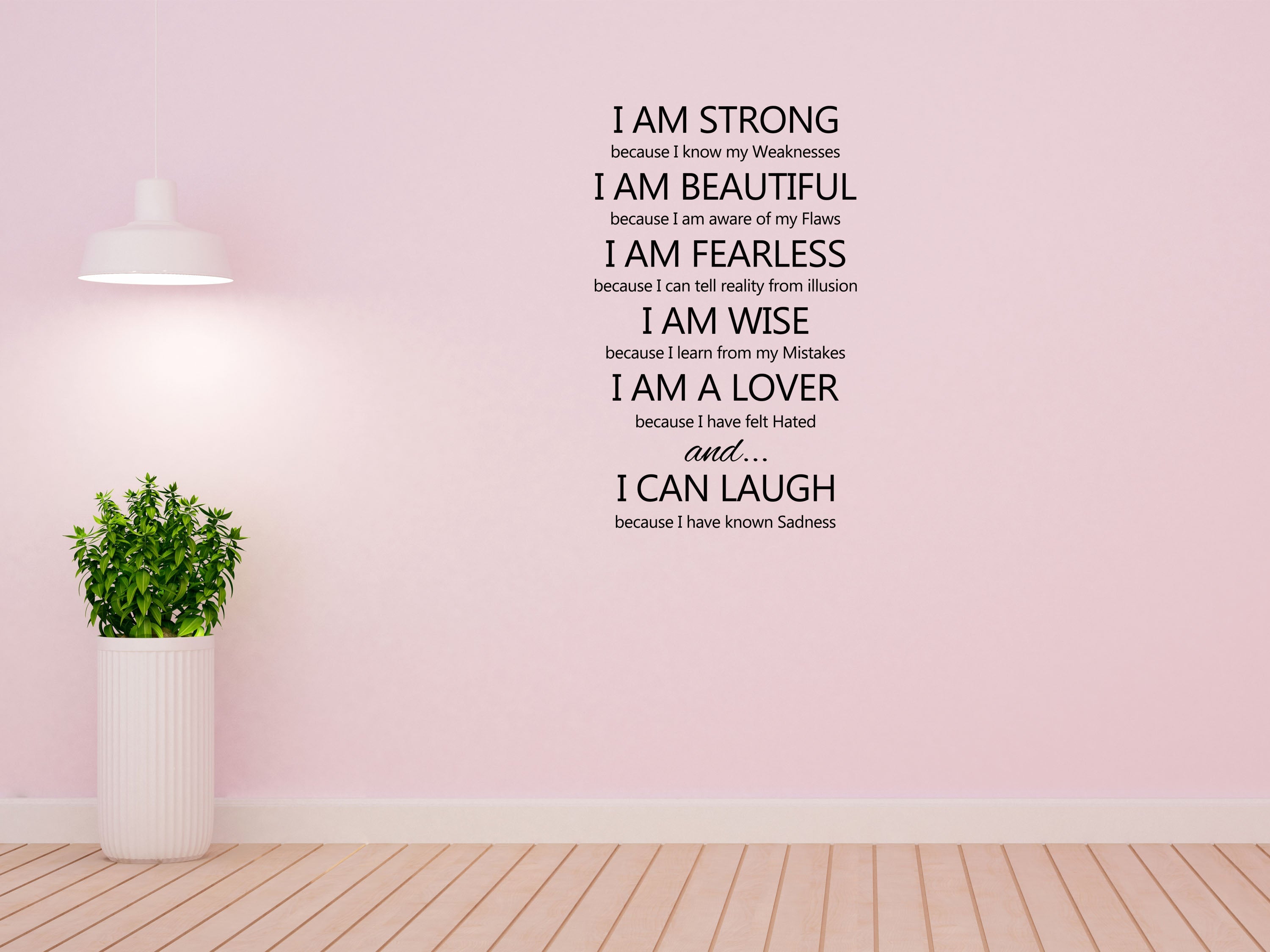 I Am Strong Vinyl Wall Decal Vinyl Wall Decal Inspirational Wall Signs 