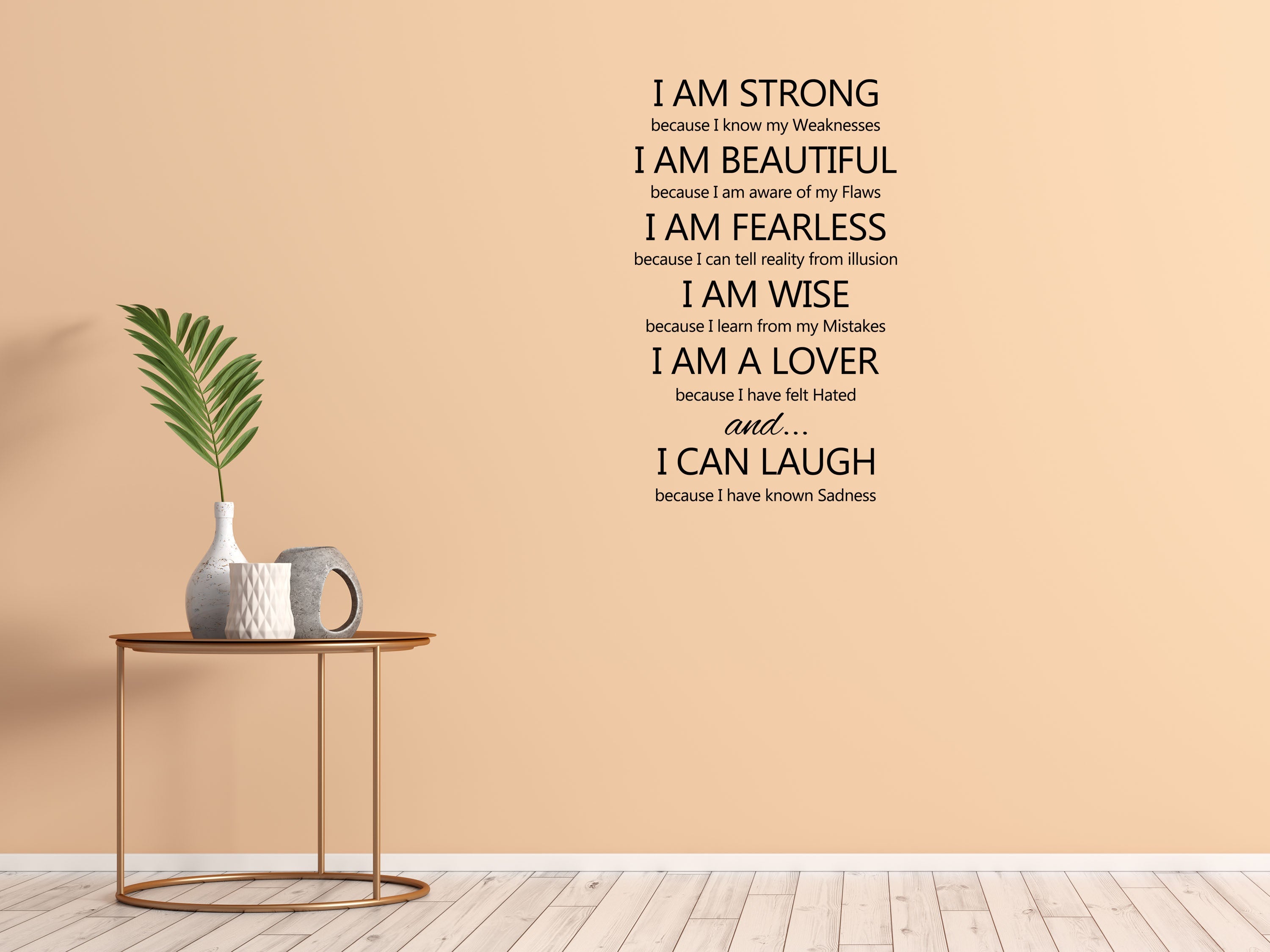 I Am Strong Vinyl Wall Decal Vinyl Wall Decal Inspirational Wall Signs 