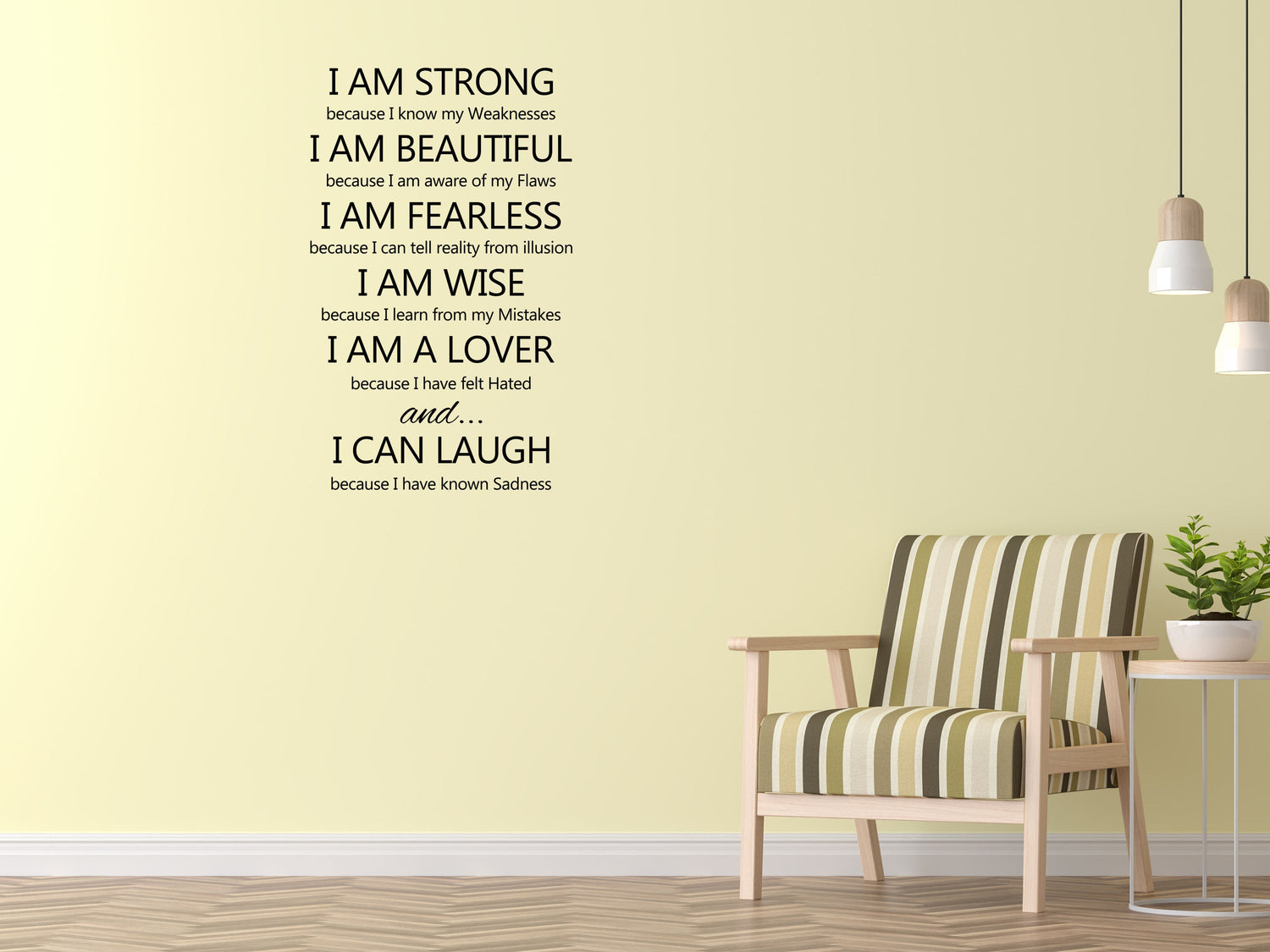 I Am Strong Vinyl Wall Decal Vinyl Wall Decal Inspirational Wall Signs 
