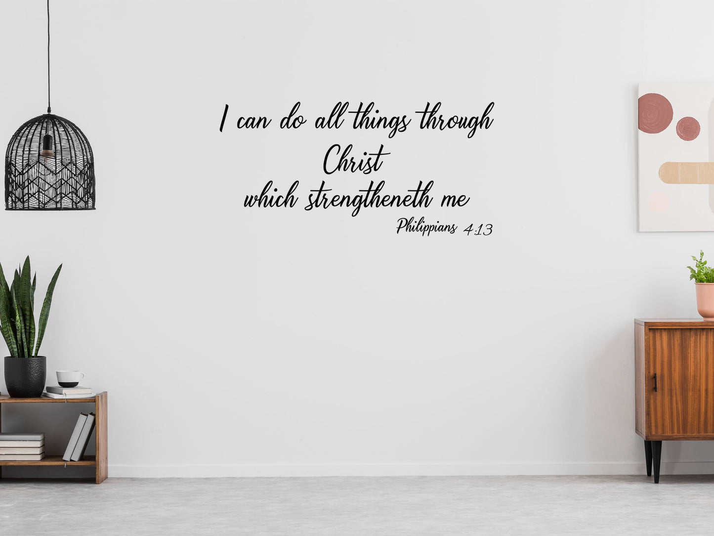 I Can Do All Things Through Christ Which Strengtheneth Me - Bible Verse Wall Art Vinyl Wall Decal Inspirational Wall Signs 