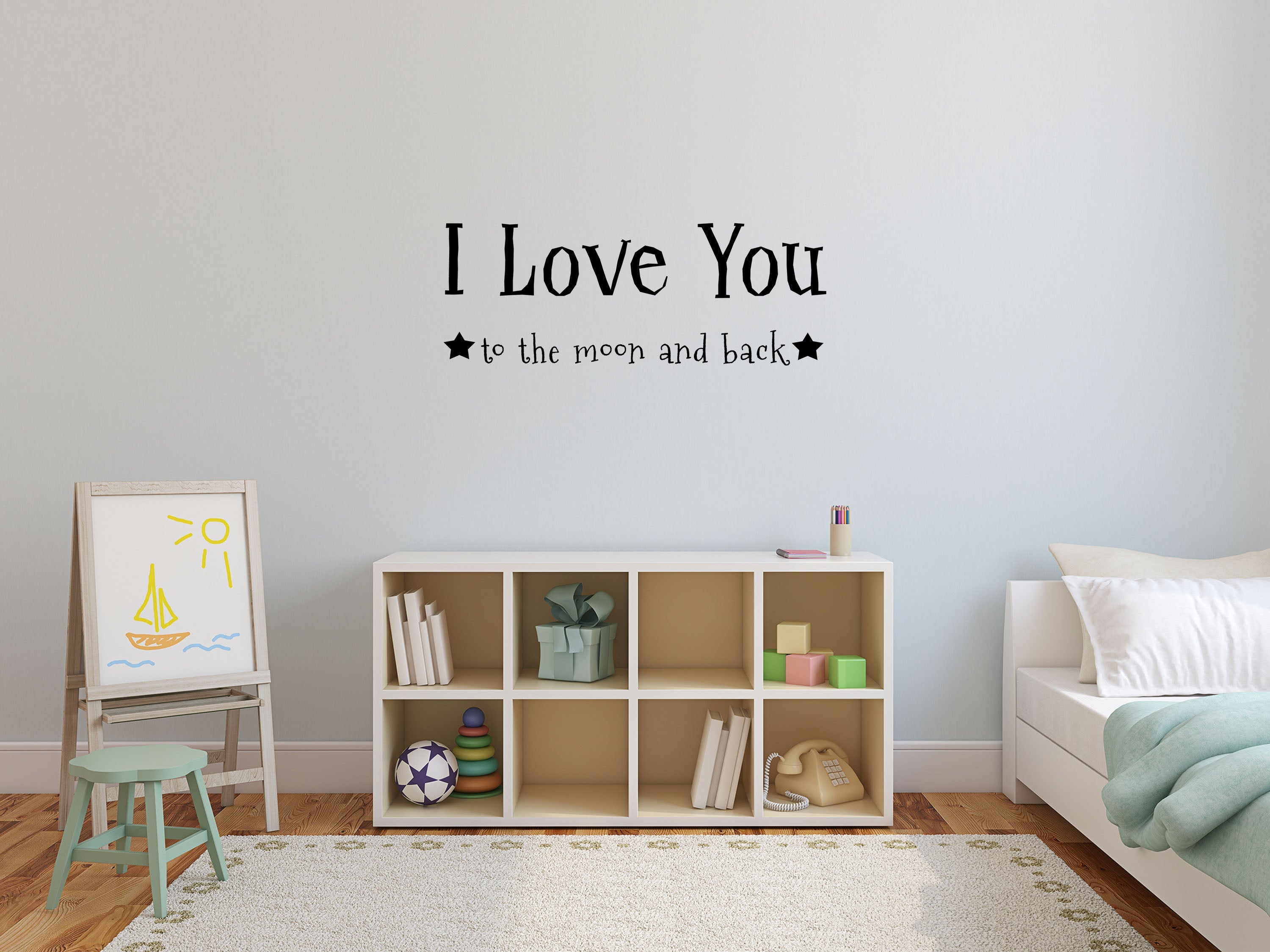 I Love You To The Moon and Back Vinyl Wall Decal Inspirational Wall Signs 