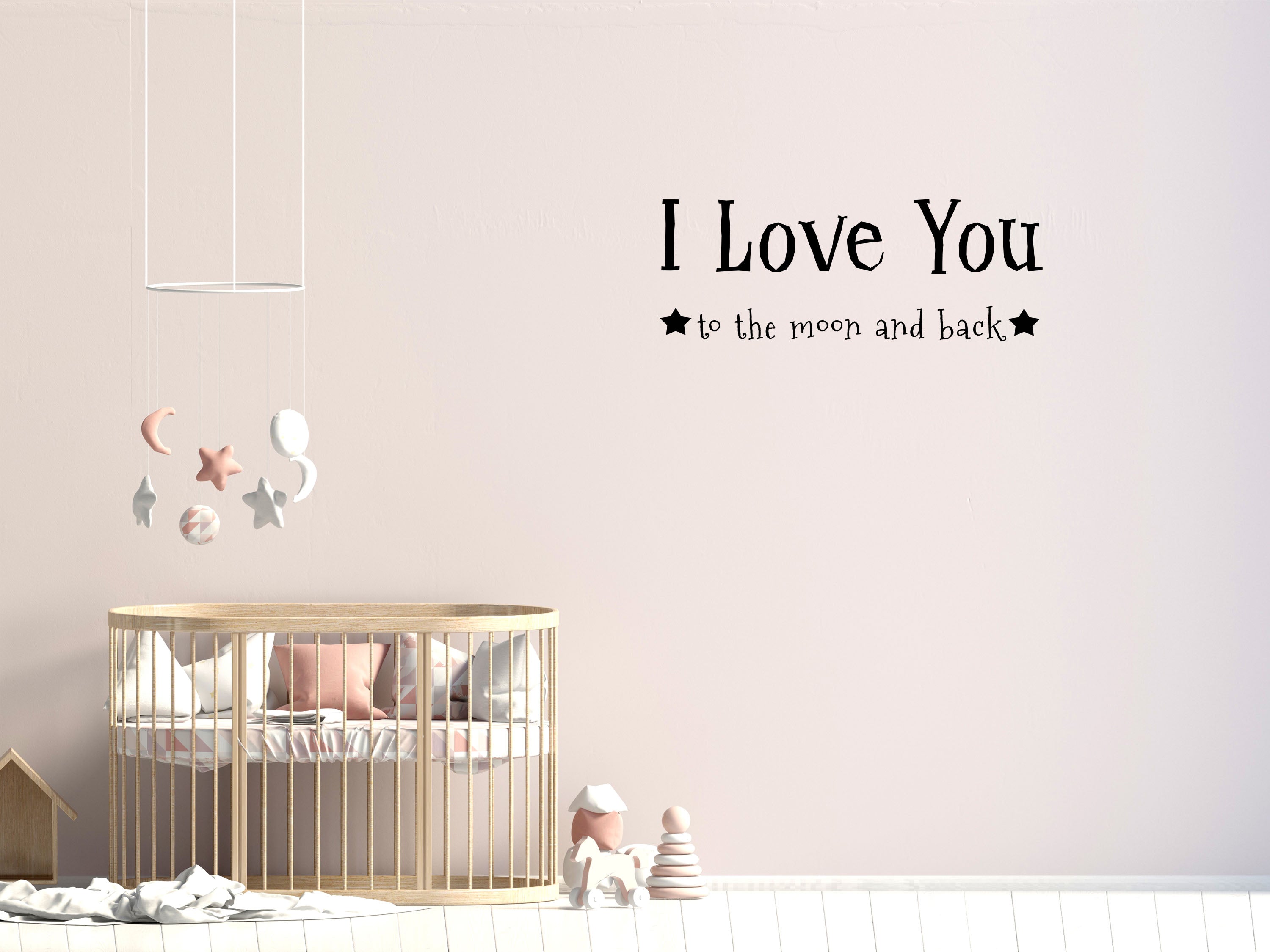 I Love You To The Moon and Back Vinyl Wall Decal Inspirational Wall Signs 