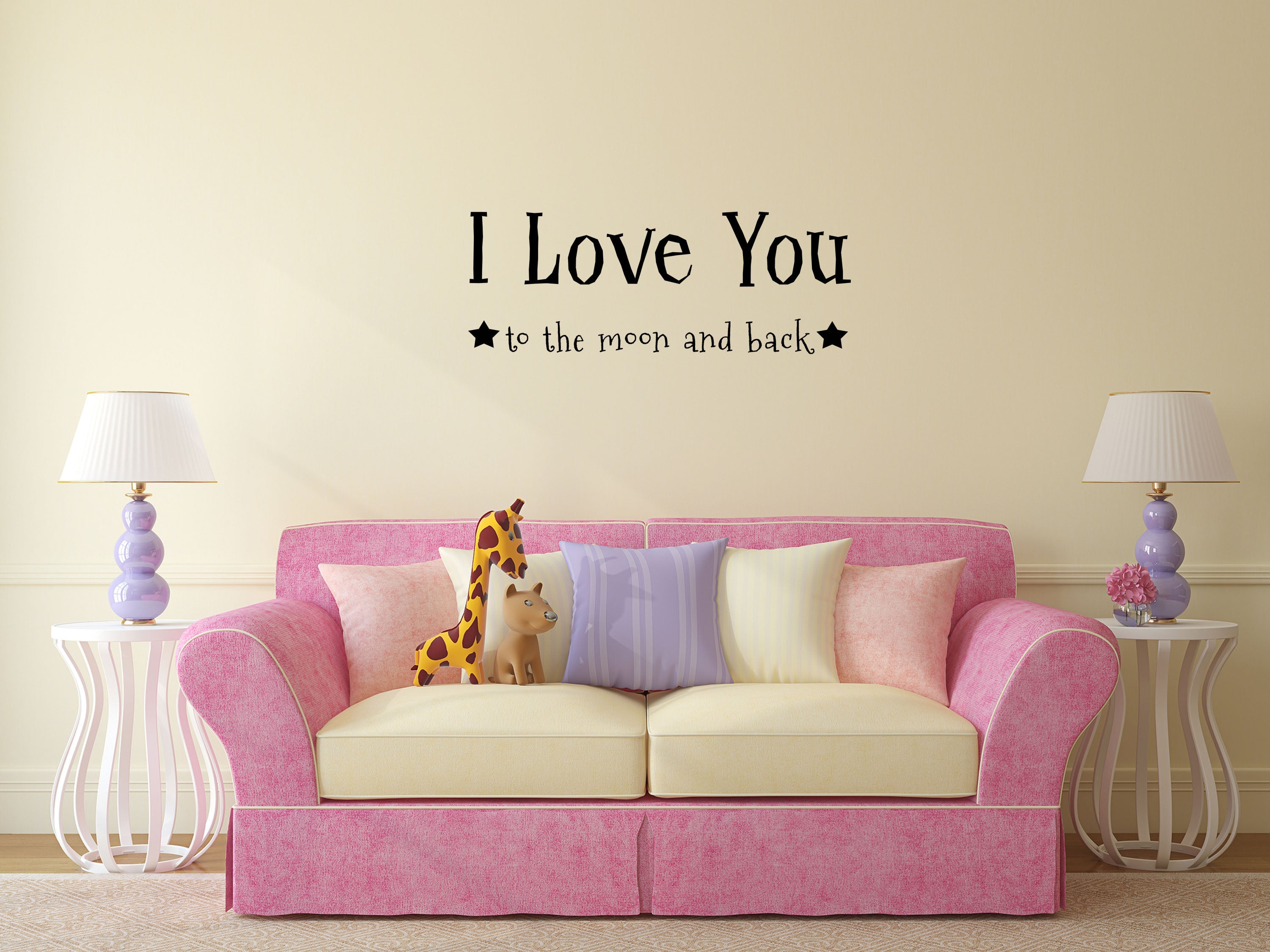 I Love You To The Moon and Back Vinyl Wall Decal Inspirational Wall Signs 