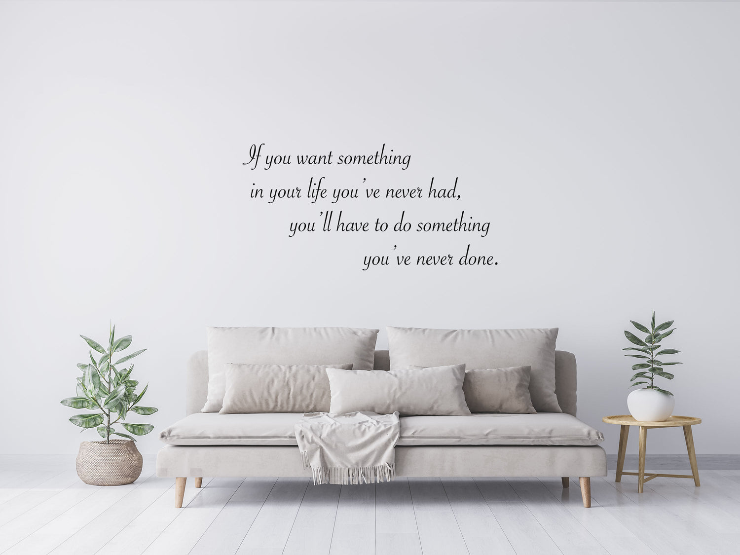 If You Want Something Wall Decal, Motivational Decal, Fitness Wall Decal, Fitness Art, Fitness Decal, Do Something You've Never Done Vinyl Wall Decal Inspirational Wall Signs 