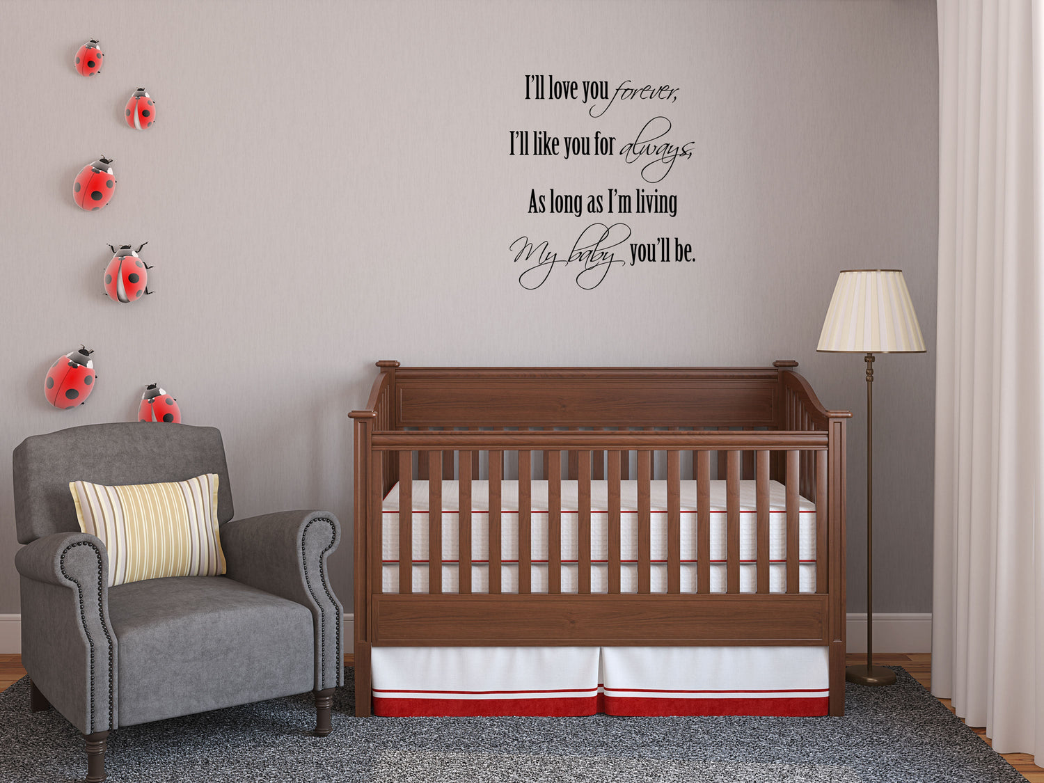 I'll Love You Forever - Christian Wall Art - Wall Decal - Baby Wall Art - Nursery - Kid Wall Decals - Baby Handmade - Nursery Wall Quote Vinyl Wall Decal Inspirational Wall Signs 